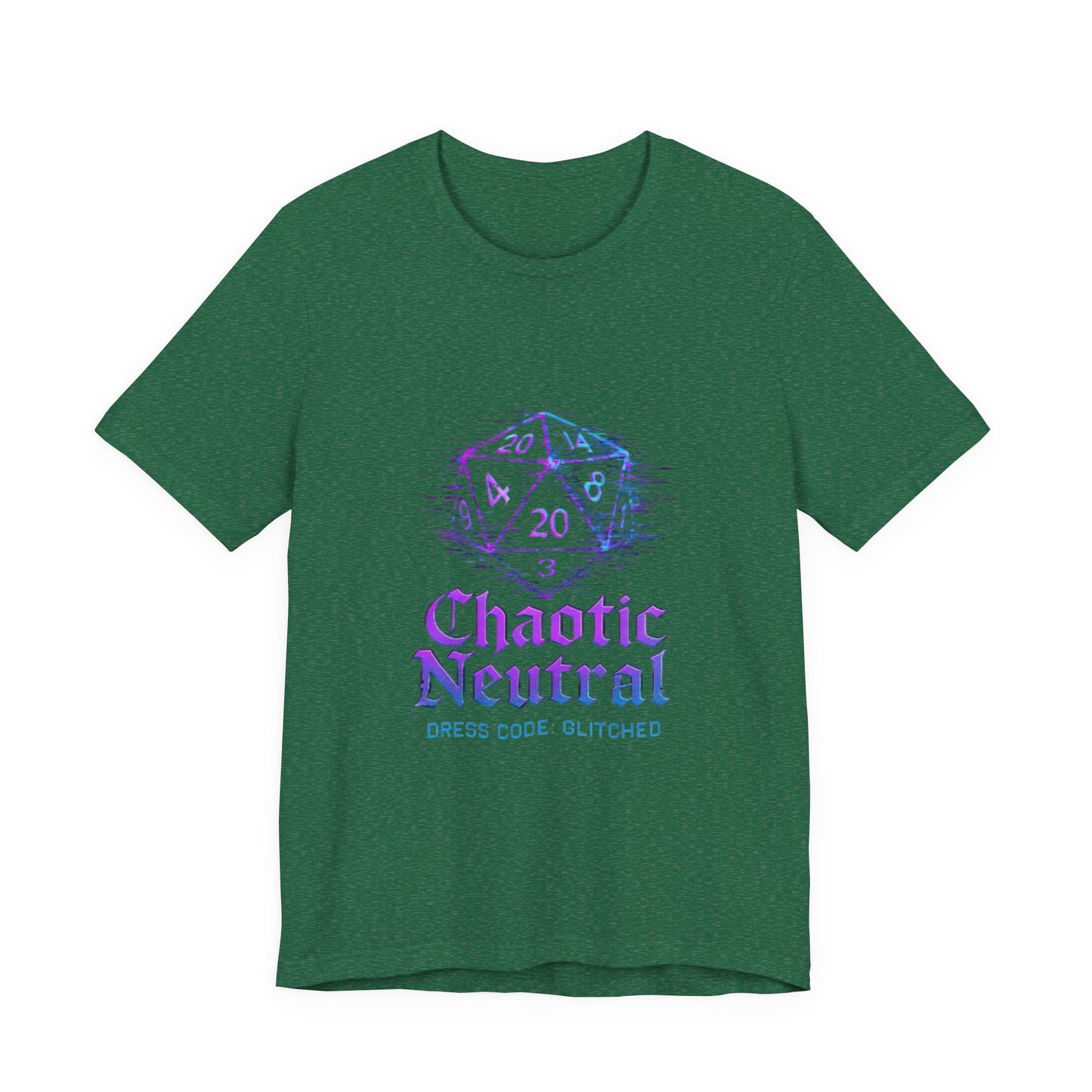 Chaotic Neutral (Glitched) Unisex Tee, Fun Graphic T-Shirt, Gamer Apparel, Roleplaying Shirt, Dungeons & Dragons Gift, Casual Wear
