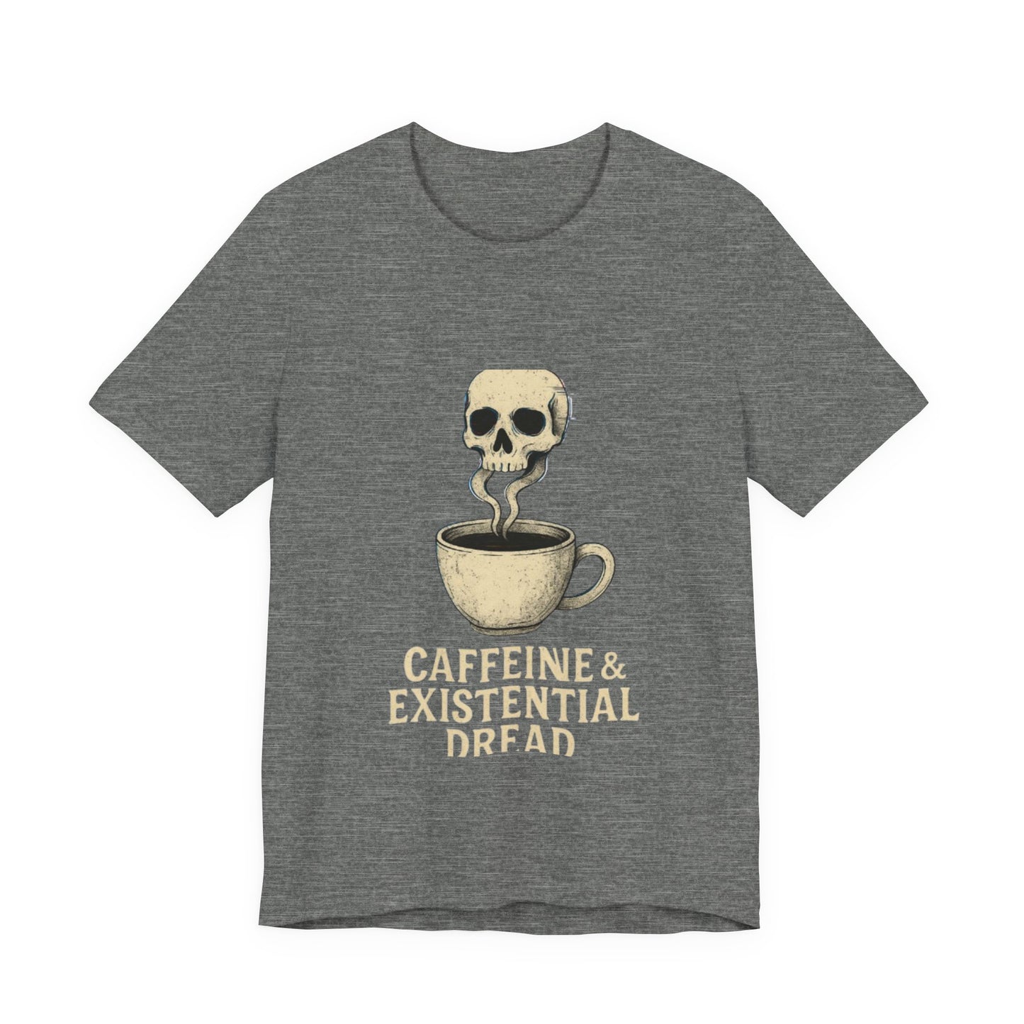 Caffeine & Existential Dread Tee, Unisex T-Shirt for Coffee Lovers, Casual Apparel, Great for Gifting, Perfect for Everyday Wear