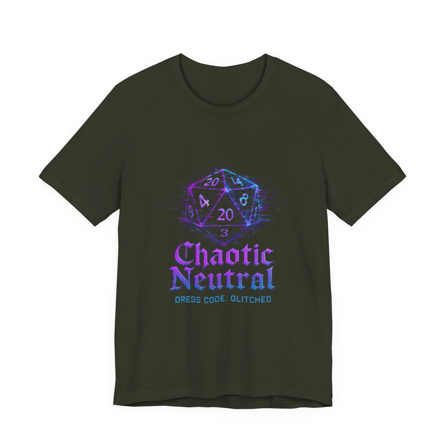 Chaotic Neutral (Glitched) Unisex Tee, Fun Graphic T-Shirt, Gamer Apparel, Roleplaying Shirt, Dungeons & Dragons Gift, Casual Wear