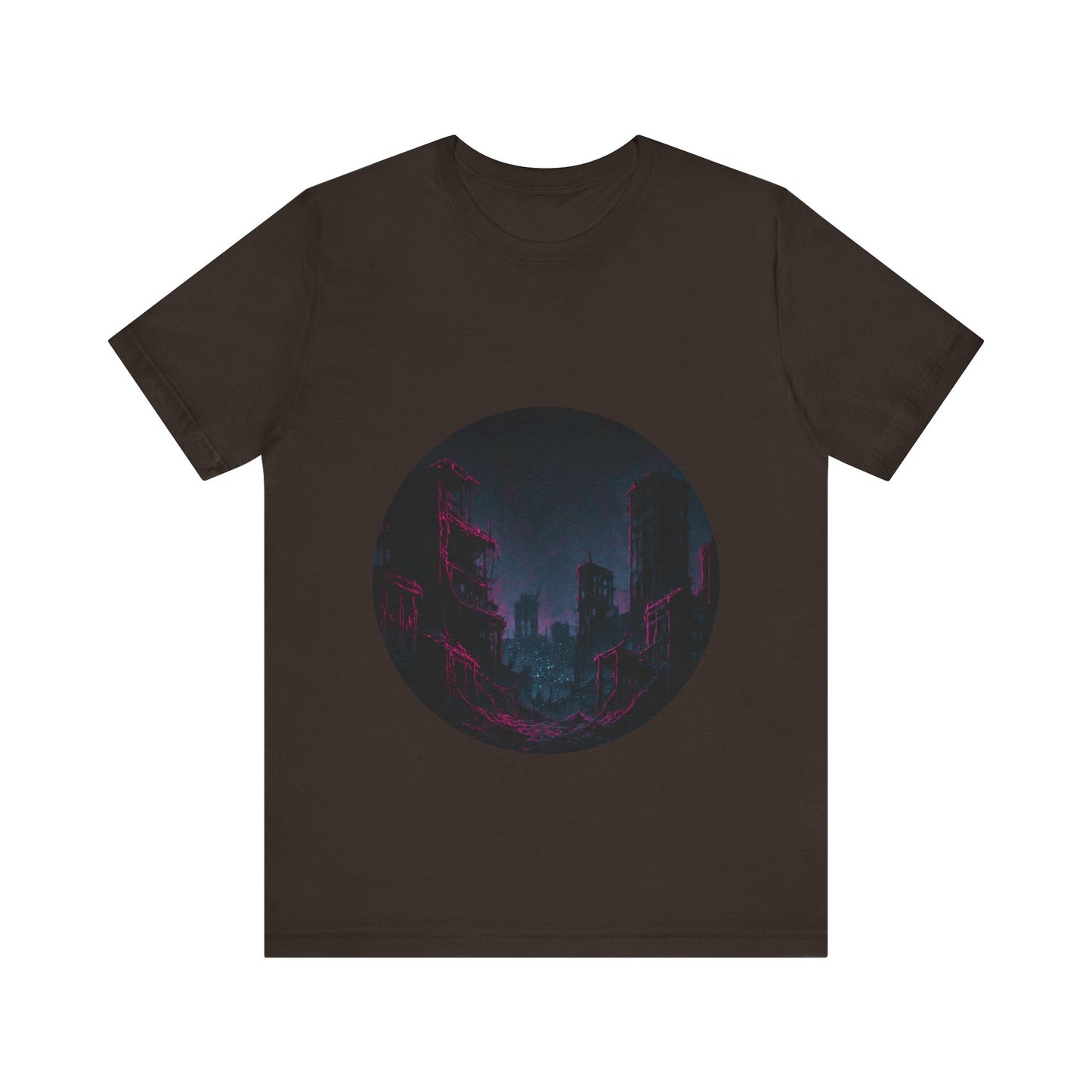 Urban Decay, Neon Dreams Tee - Unisex Short Sleeve Shirt, Modern Graphic Tee, Streetwear, Casual Outfit, Gift for Art Lovers, Cityscape Design