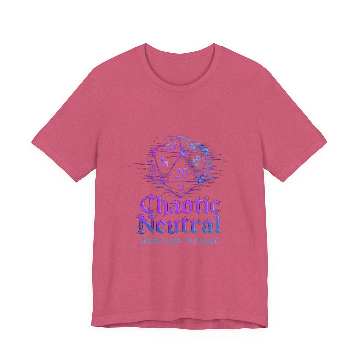 Chaotic Neutral (Glitched) Unisex Tee, Fun Graphic T-Shirt, Gamer Apparel, Roleplaying Shirt, Dungeons & Dragons Gift, Casual Wear