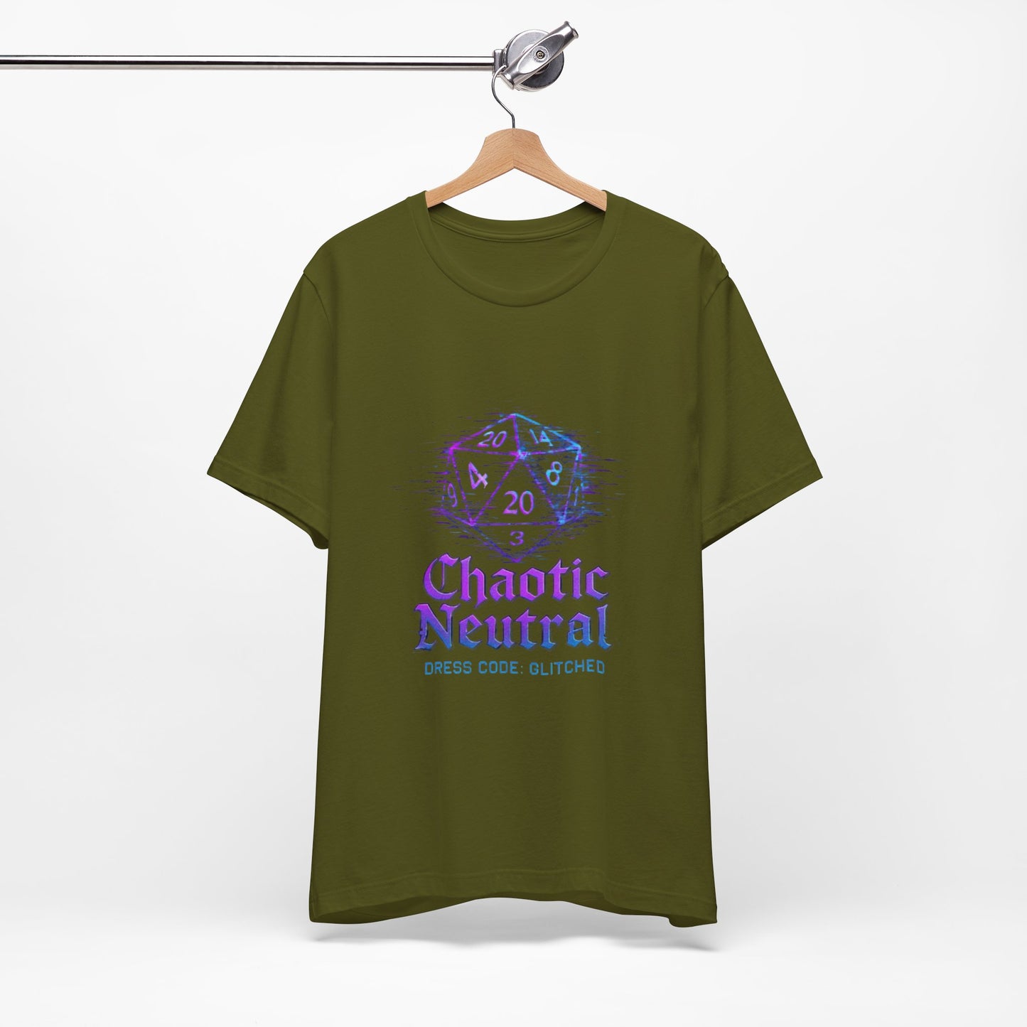 Chaotic Neutral (Glitched) Unisex Tee, Fun Graphic T-Shirt, Gamer Apparel, Roleplaying Shirt, Dungeons & Dragons Gift, Casual Wear