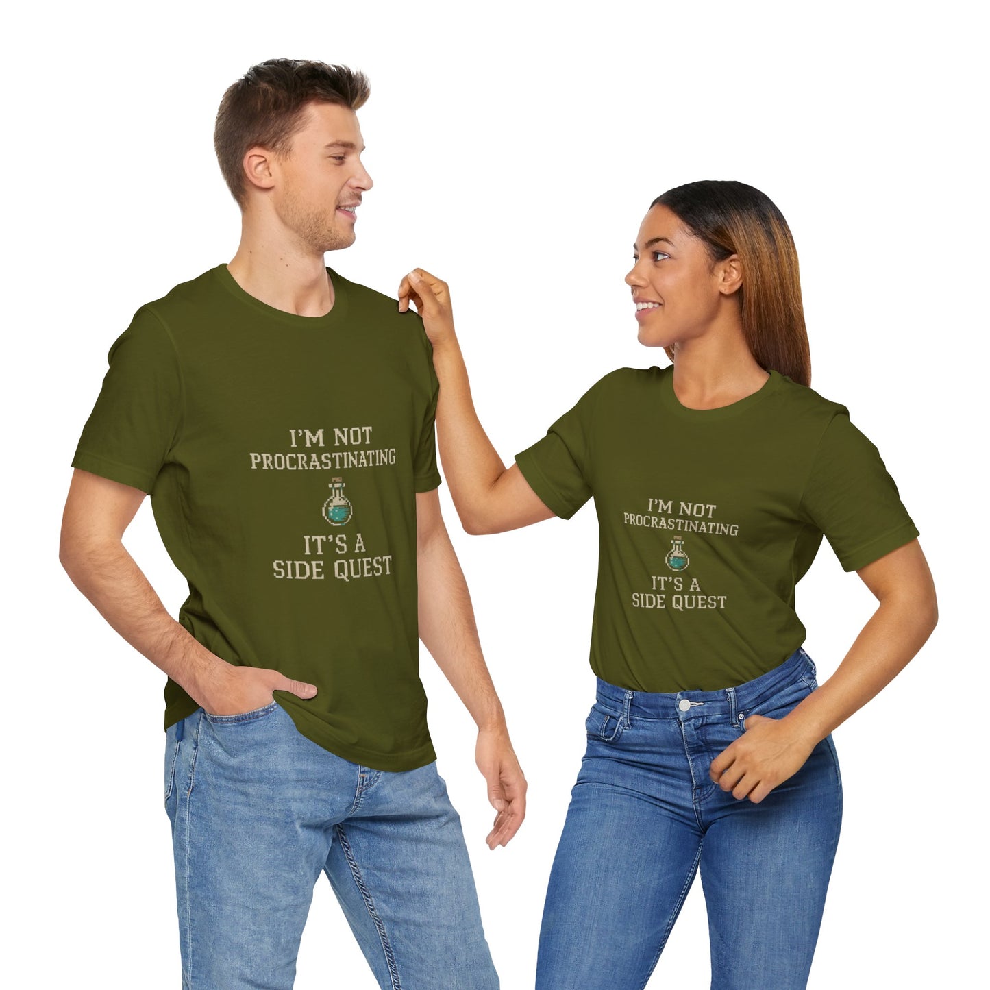 Unisex Side Quest Procrastination Tee, Side Quest Shirt, Gamer T-Shirt, Novelty Gift Tee, Casual Wear, Colorful Short Sleeve Top
