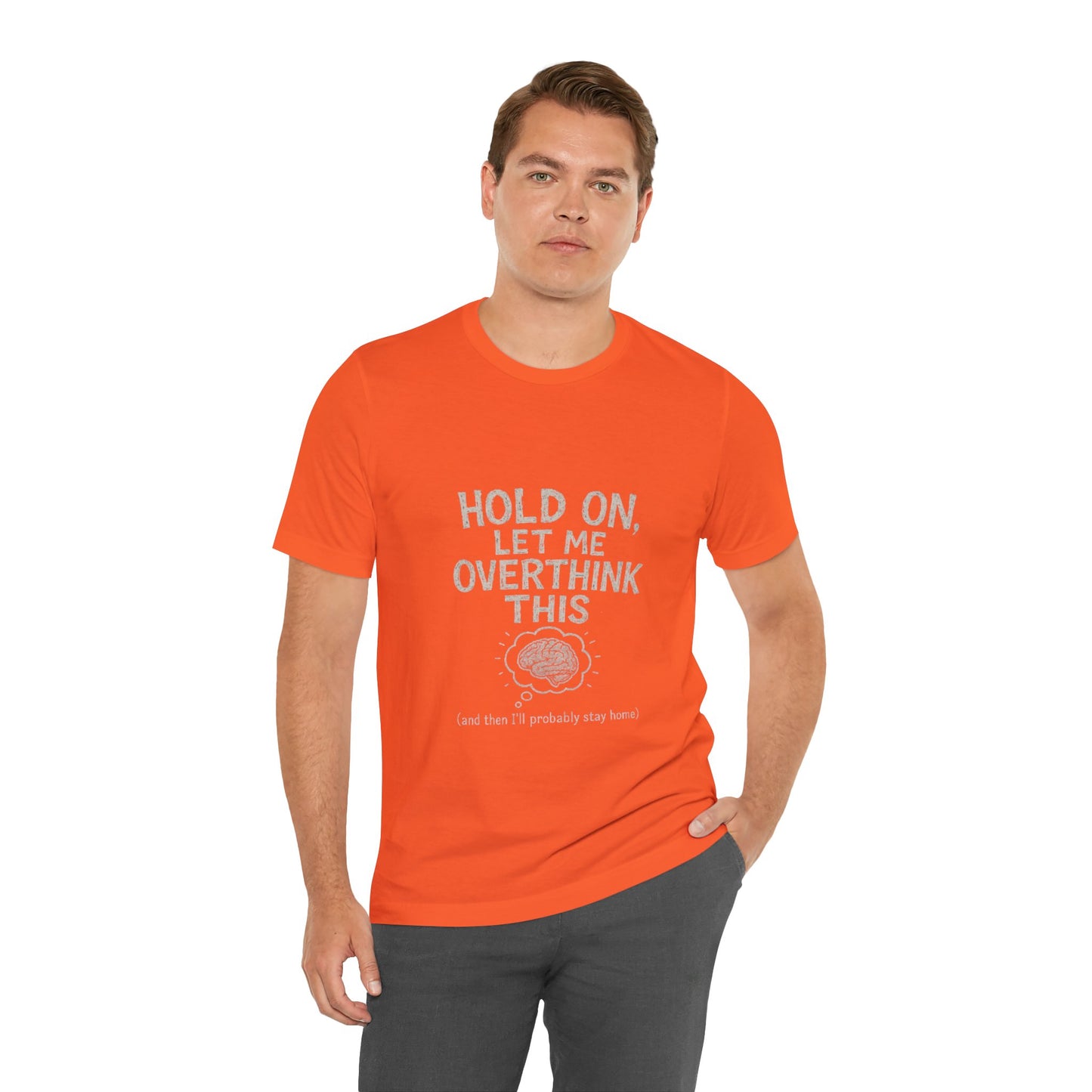 Short Sleeve Tee - 'Hold On, Let Me Overthink This' Glitched Thought Bubble Design