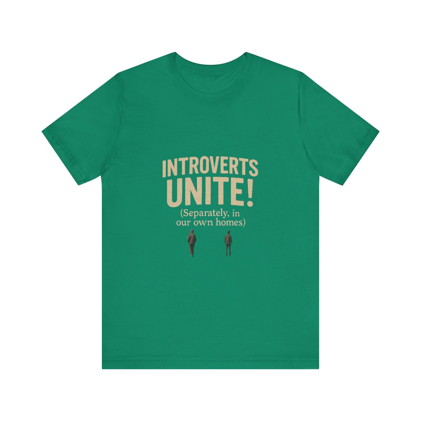 Introvert Unite Tee - Bold Text and Pixelated Figures - Unisex Jersey Short Sleeve