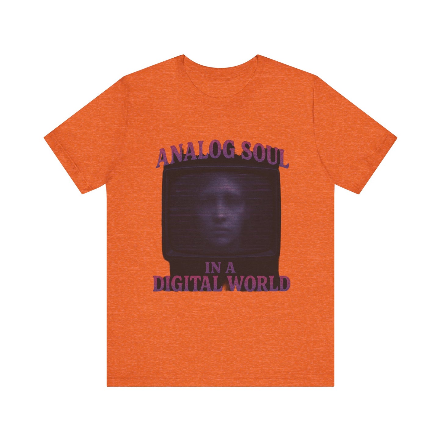 Analog Soul in a Digital World Unisex Jersey Tee, Vintage Graphic T-Shirt, Retro Aesthetic Shirt, Casual Wear, Gift for Tech Lovers, Unisex Fashion