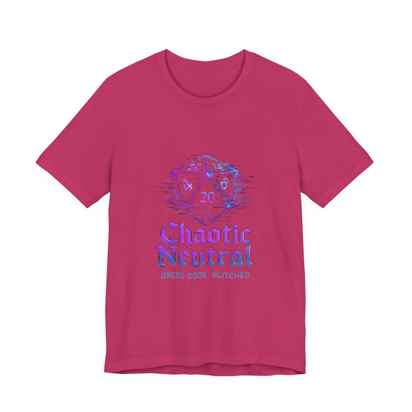 Chaotic Neutral (Glitched) Unisex Tee, Fun Graphic T-Shirt, Gamer Apparel, Roleplaying Shirt, Dungeons & Dragons Gift, Casual Wear