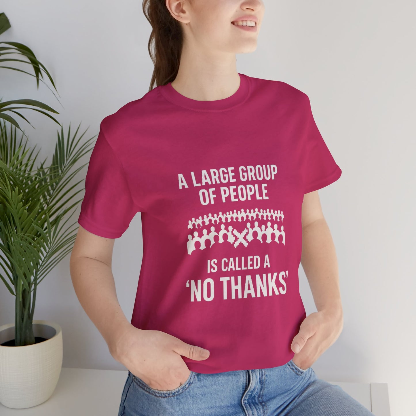 Graphic Tee A Large Group of People is Called a 'No Thanks' Pixelated Design