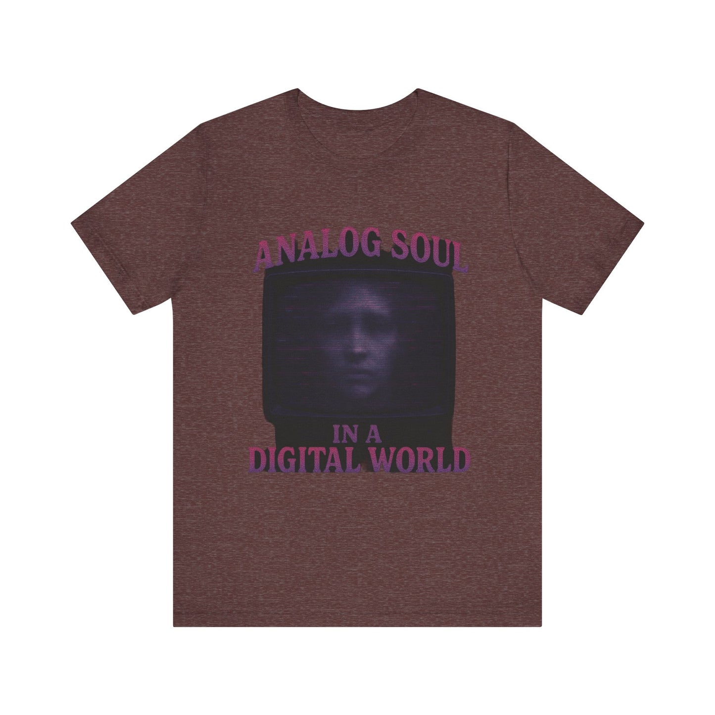 Analog Soul in a Digital World Unisex Jersey Tee, Vintage Graphic T-Shirt, Retro Aesthetic Shirt, Casual Wear, Gift for Tech Lovers, Unisex Fashion