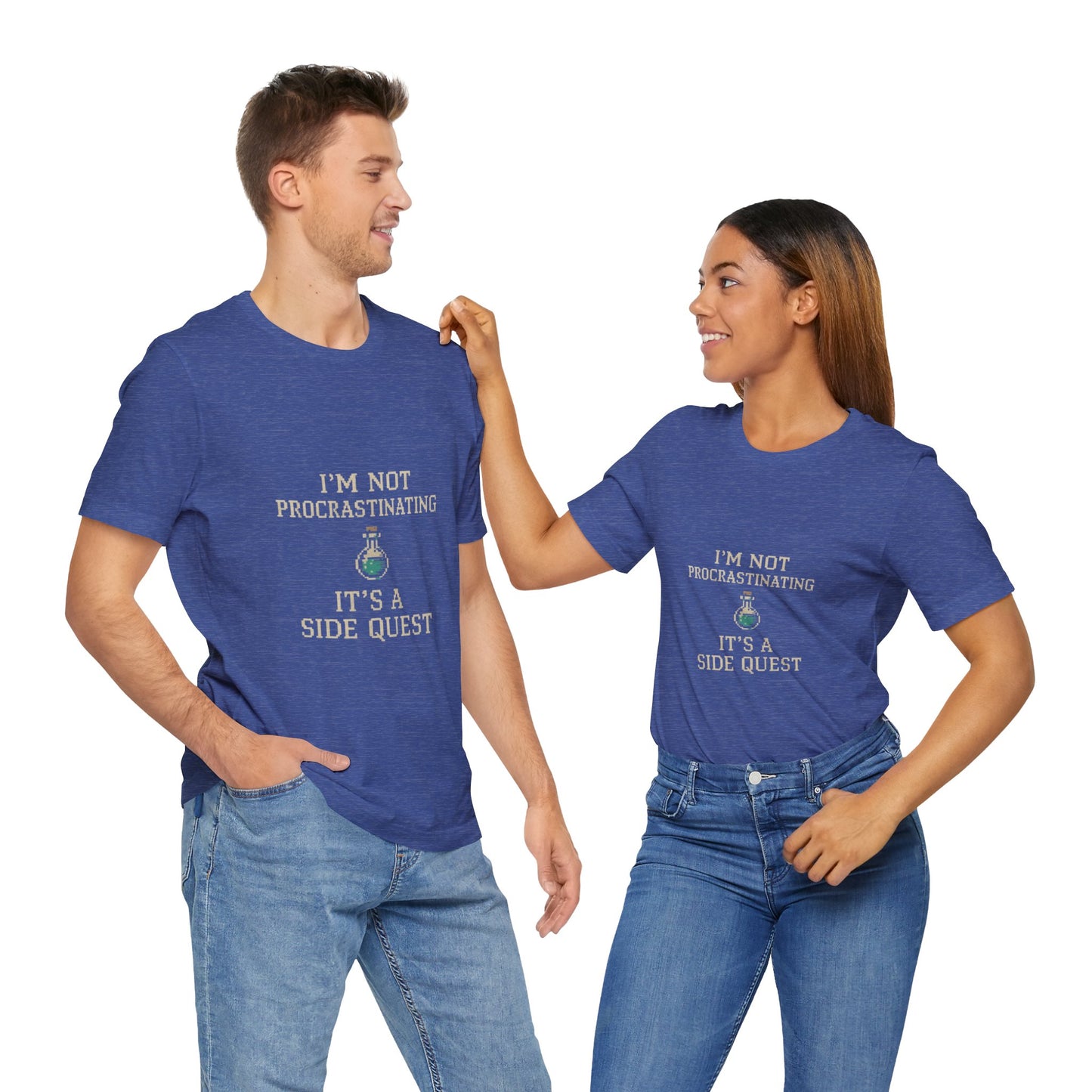 Unisex Side Quest Procrastination Tee, Side Quest Shirt, Gamer T-Shirt, Novelty Gift Tee, Casual Wear, Colorful Short Sleeve Top