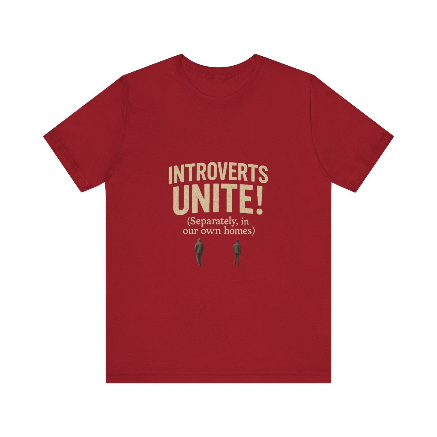 Introvert Unite Tee - Bold Text and Pixelated Figures - Unisex Jersey Short Sleeve