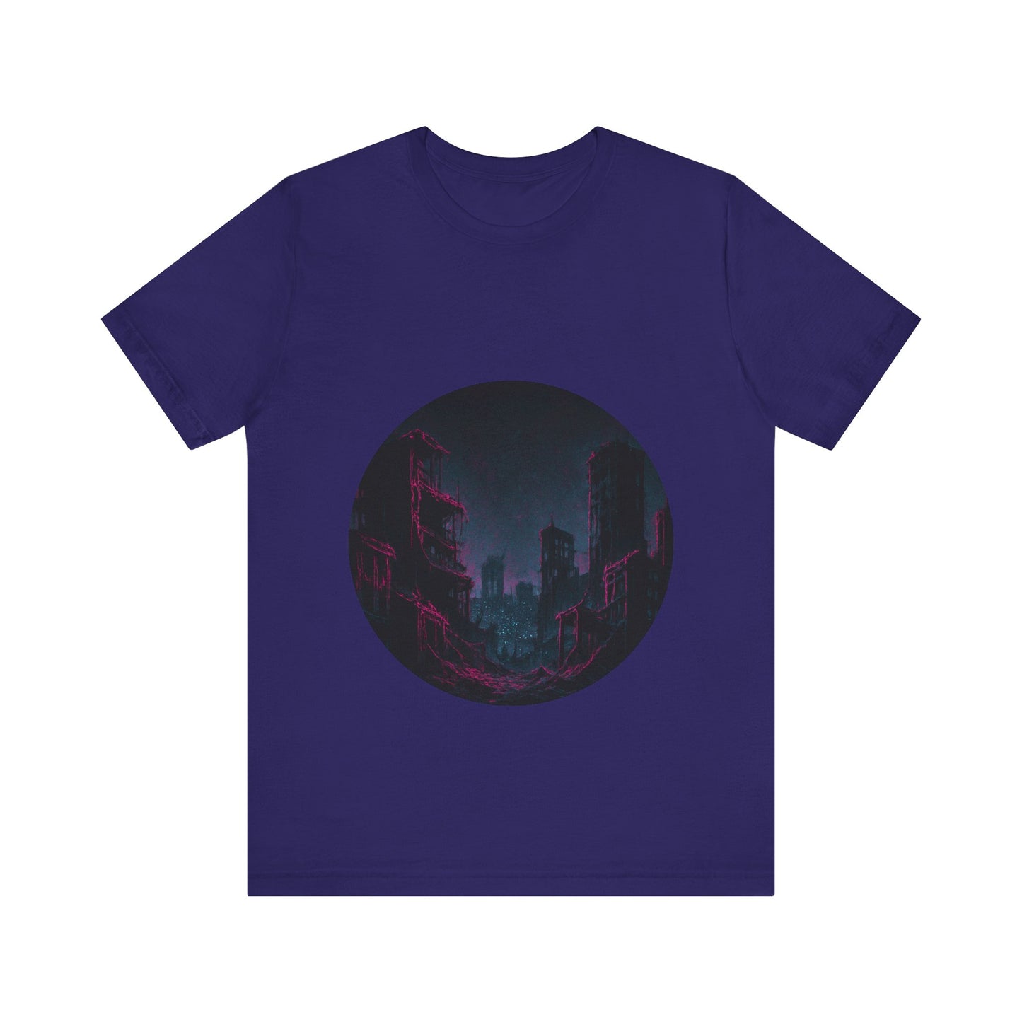 Urban Decay, Neon Dreams Tee - Unisex Short Sleeve Shirt, Modern Graphic Tee, Streetwear, Casual Outfit, Gift for Art Lovers, Cityscape Design
