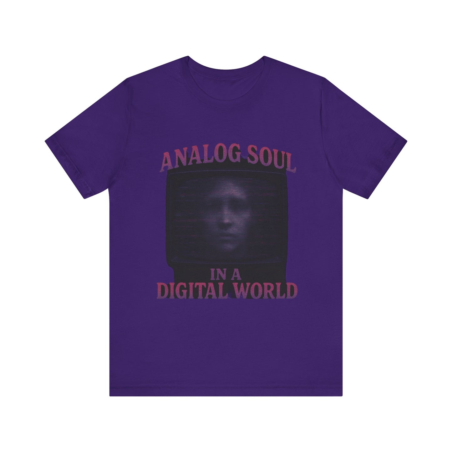 Analog Soul in a Digital World Unisex Jersey Tee, Vintage Graphic T-Shirt, Retro Aesthetic Shirt, Casual Wear, Gift for Tech Lovers, Unisex Fashion