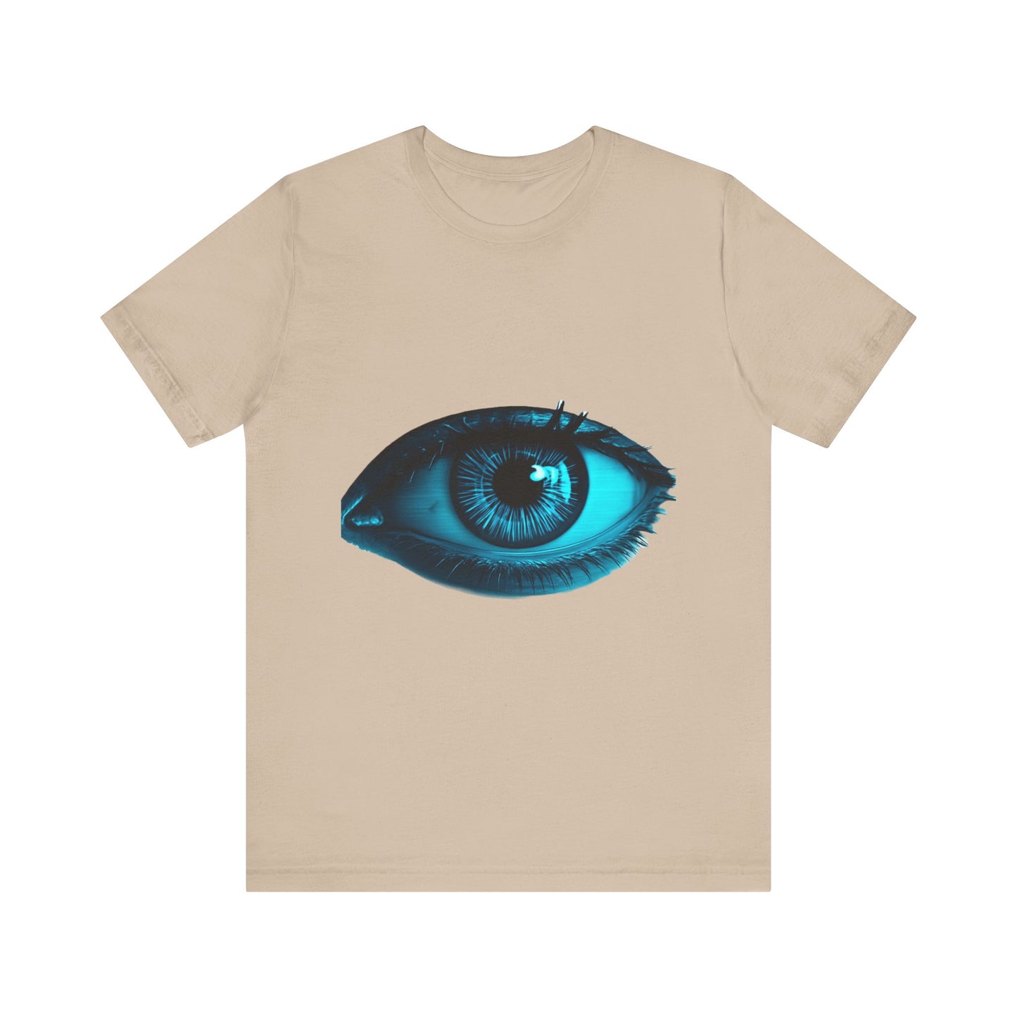 Distorted Cybernetic Gaze Eye-Catching Unisex Tee: Unique Graphic Tee, Perfect for Casual Wear, Eye Design Shirt, Trendy Gift, Statement Fashion
