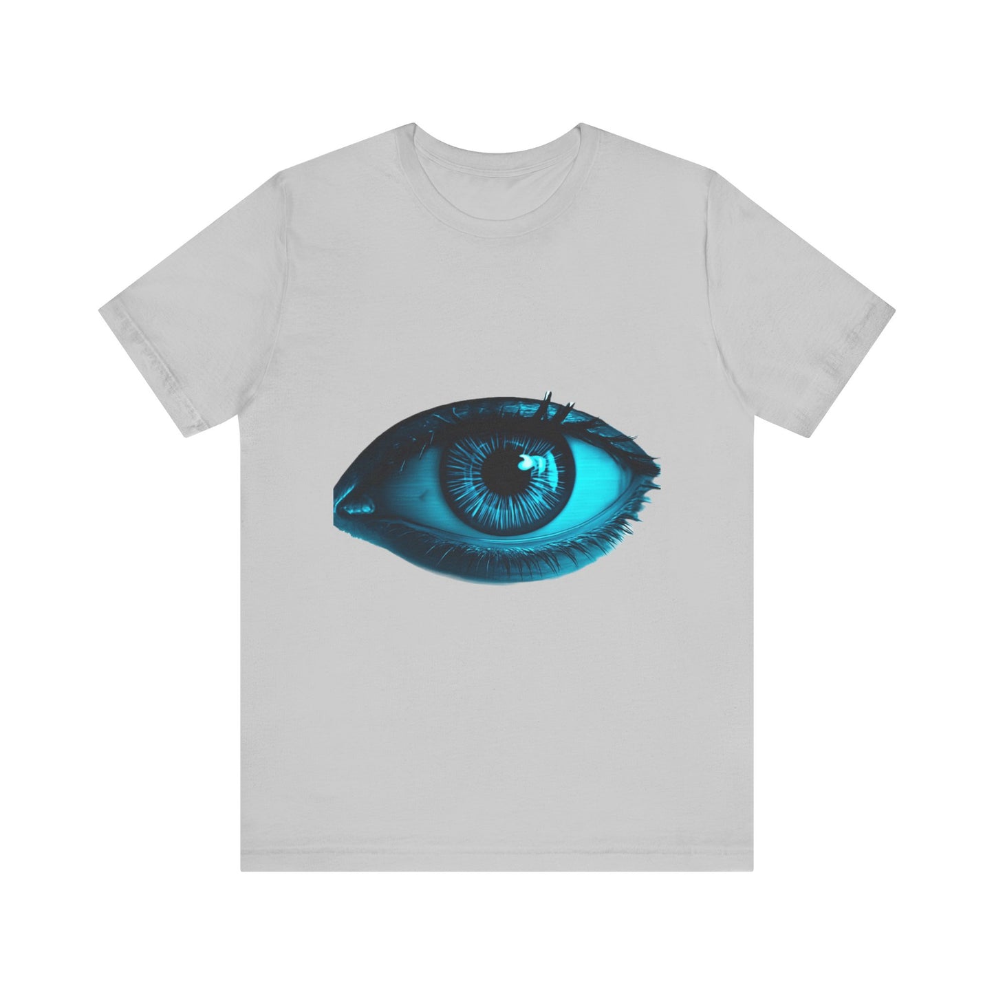 Distorted Cybernetic Gaze Eye-Catching Unisex Tee: Unique Graphic Tee, Perfect for Casual Wear, Eye Design Shirt, Trendy Gift, Statement Fashion