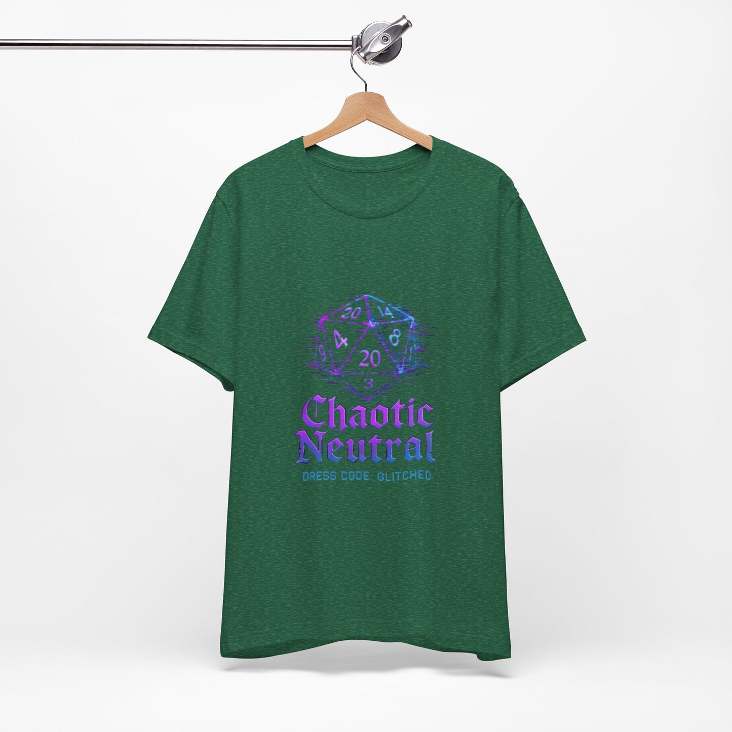 Chaotic Neutral (Glitched) Unisex Tee, Fun Graphic T-Shirt, Gamer Apparel, Roleplaying Shirt, Dungeons & Dragons Gift, Casual Wear