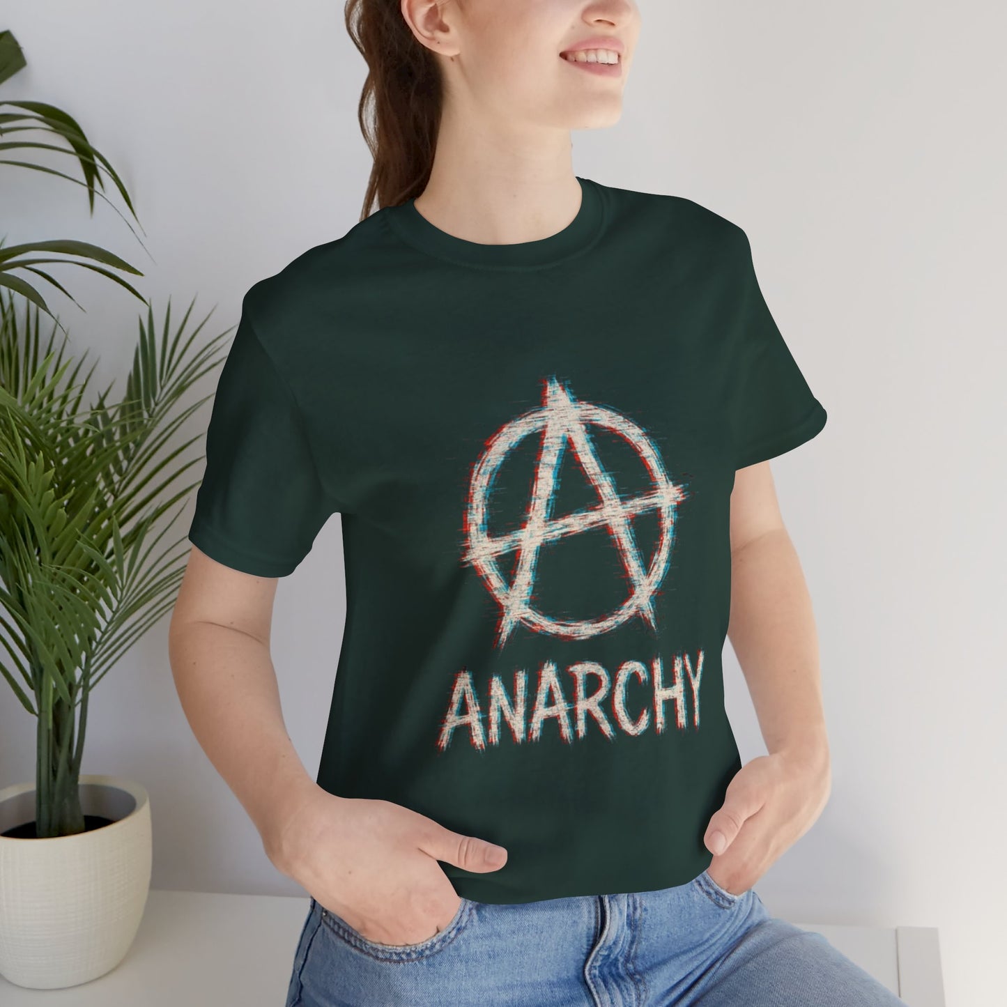 Punk Anarchy Tee with Glitch Effect