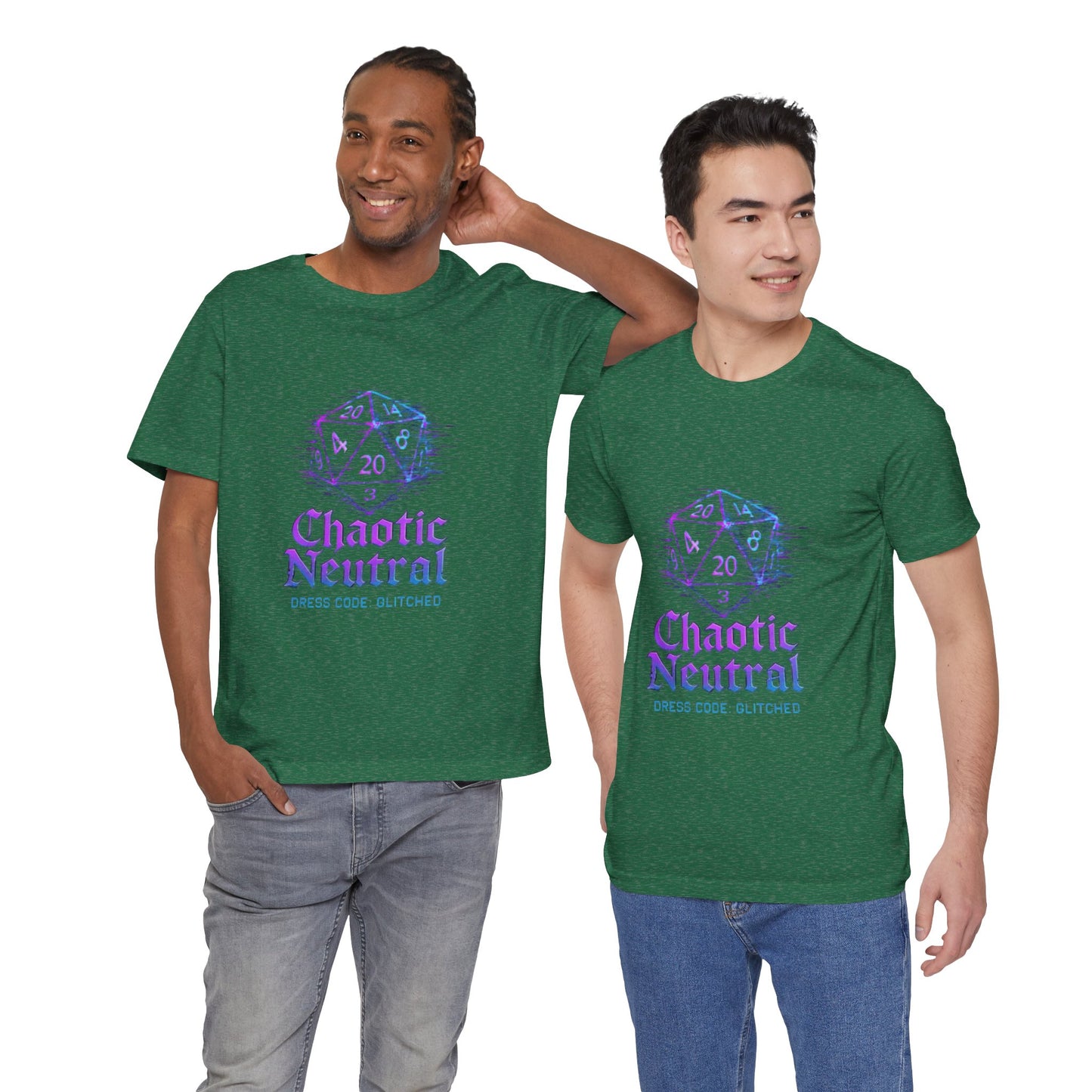 Chaotic Neutral (Glitched) Unisex Tee, Fun Graphic T-Shirt, Gamer Apparel, Roleplaying Shirt, Dungeons & Dragons Gift, Casual Wear