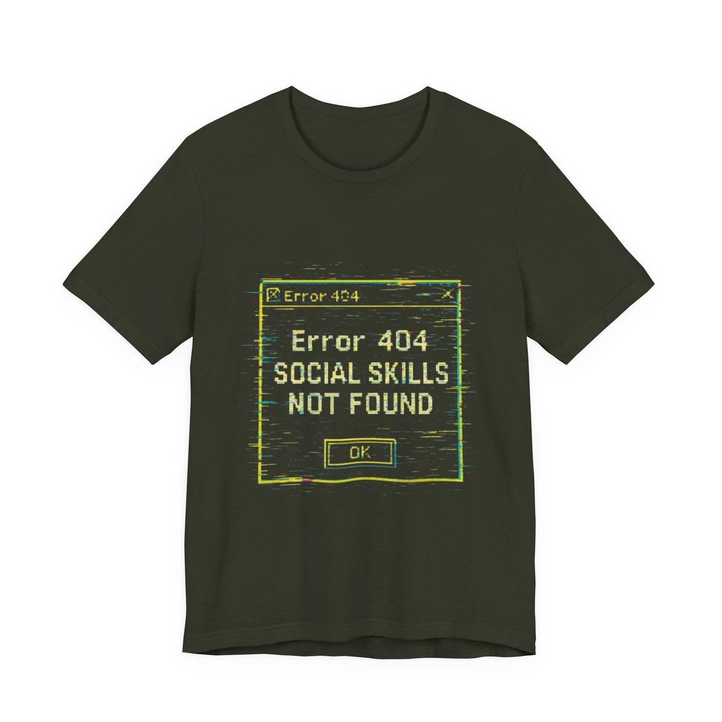 Error 404 Social Skills Unisex Tee, Funny Graphic T-Shirt, Casual Wear, Gift for Introverts, Humor Shirt