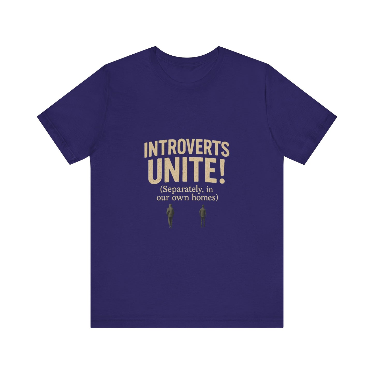 Introvert Unite Tee - Bold Text and Pixelated Figures - Unisex Jersey Short Sleeve