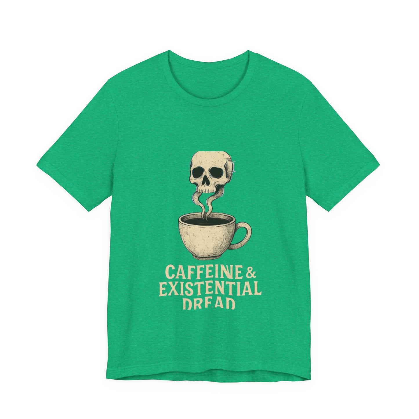 Caffeine & Existential Dread Tee, Unisex T-Shirt for Coffee Lovers, Casual Apparel, Great for Gifting, Perfect for Everyday Wear