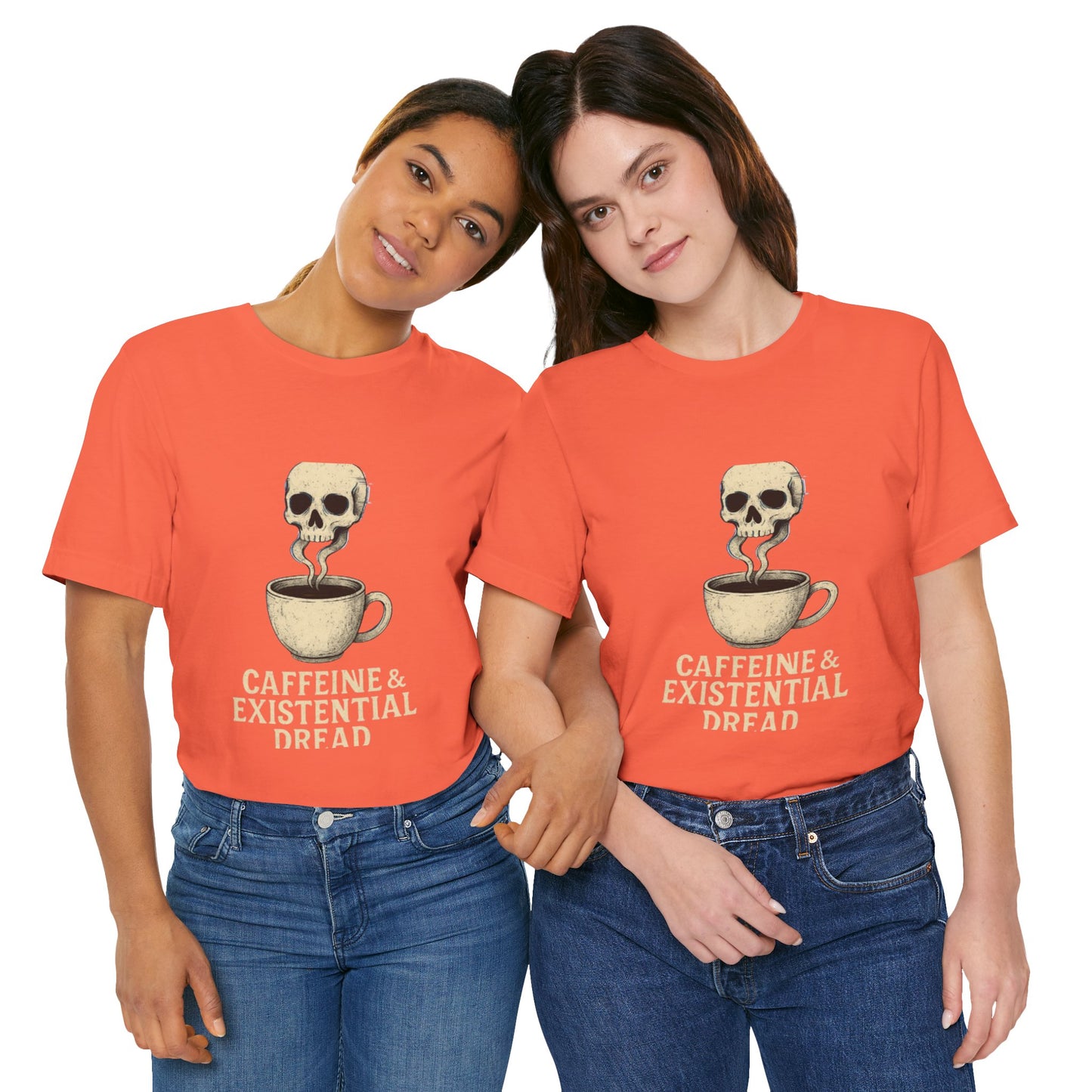 Caffeine & Existential Dread Tee, Unisex T-Shirt for Coffee Lovers, Casual Apparel, Great for Gifting, Perfect for Everyday Wear