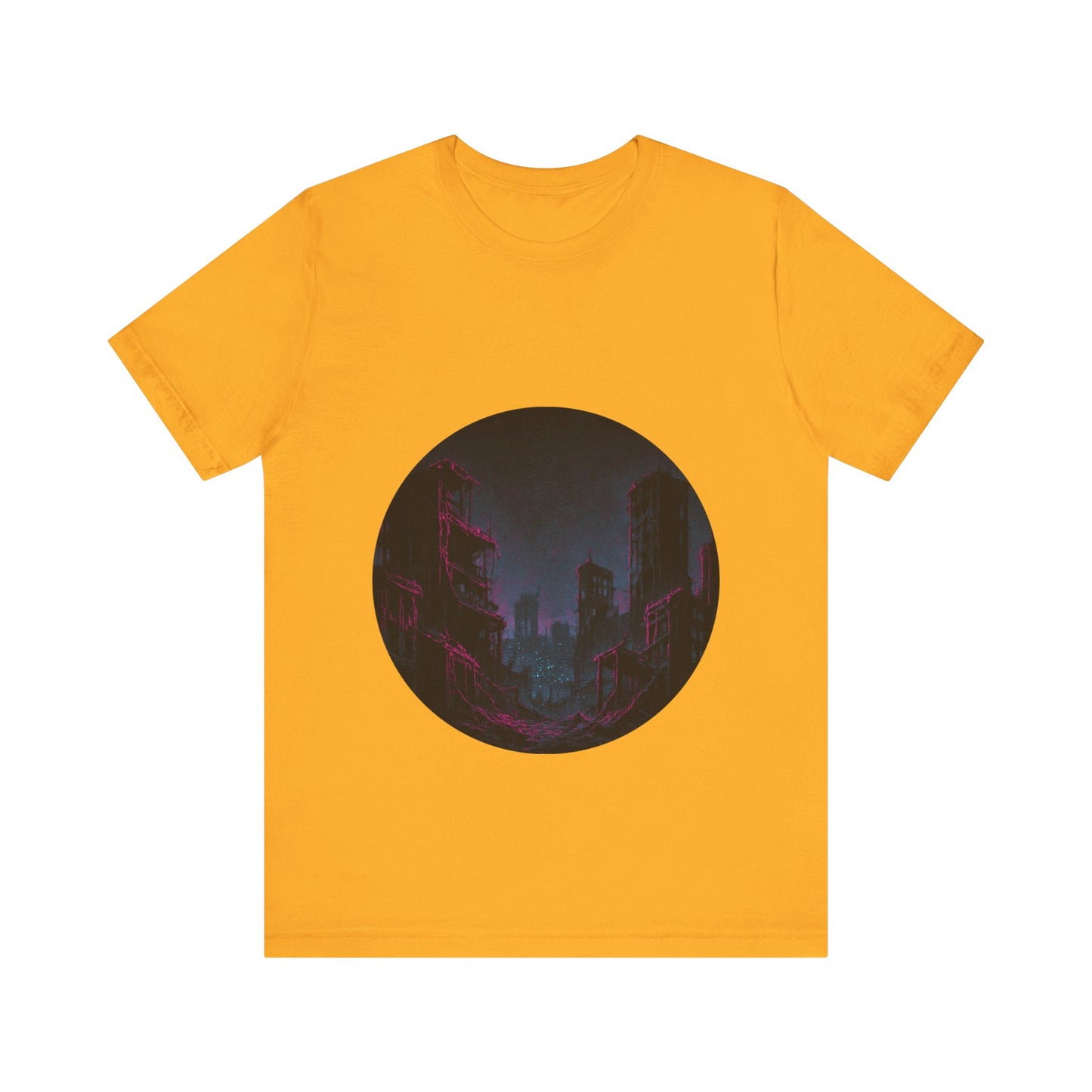 Urban Decay, Neon Dreams Tee - Unisex Short Sleeve Shirt, Modern Graphic Tee, Streetwear, Casual Outfit, Gift for Art Lovers, Cityscape Design