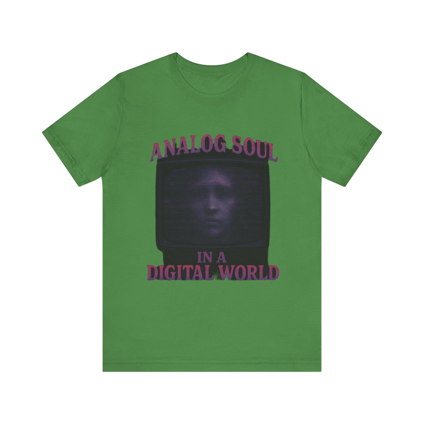 Analog Soul in a Digital World Unisex Jersey Tee, Vintage Graphic T-Shirt, Retro Aesthetic Shirt, Casual Wear, Gift for Tech Lovers, Unisex Fashion