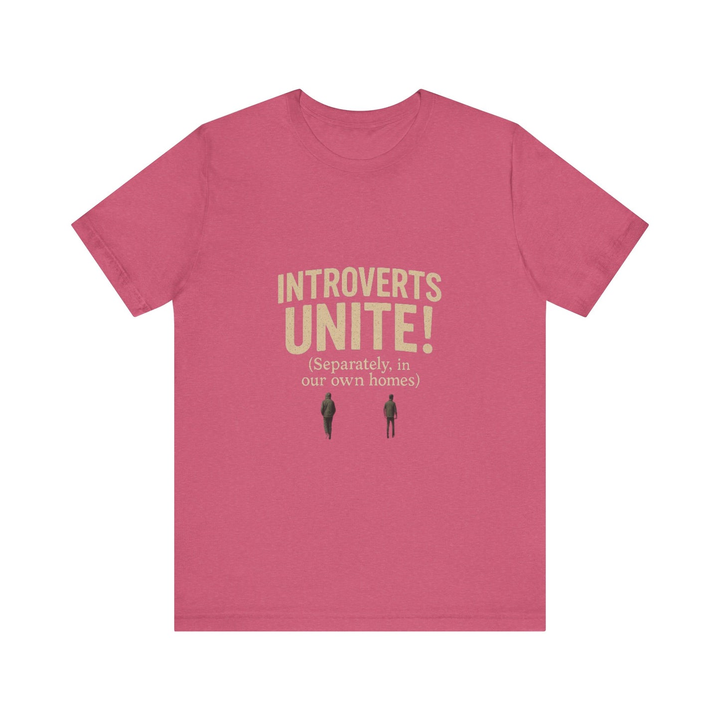 Introvert Unite Tee - Bold Text and Pixelated Figures - Unisex Jersey Short Sleeve