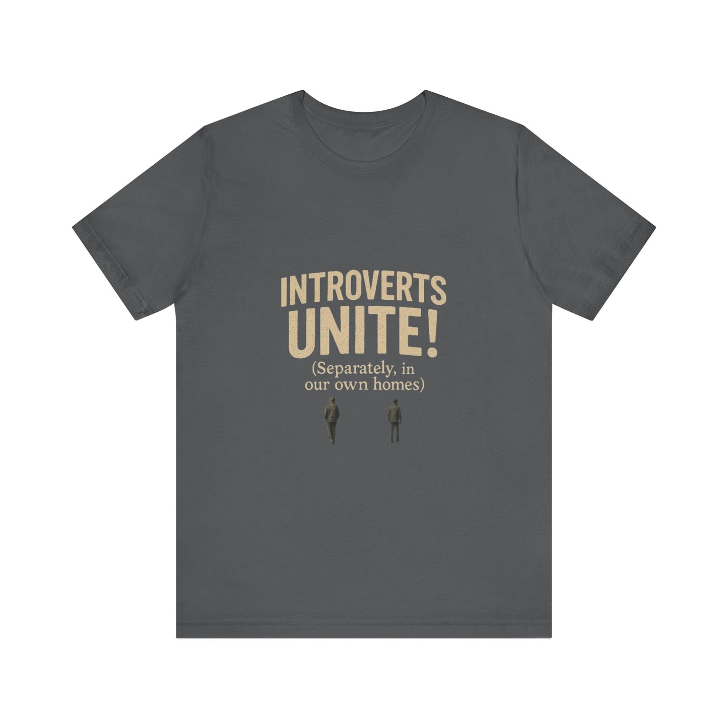 Introvert Unite Tee - Bold Text and Pixelated Figures - Unisex Jersey Short Sleeve