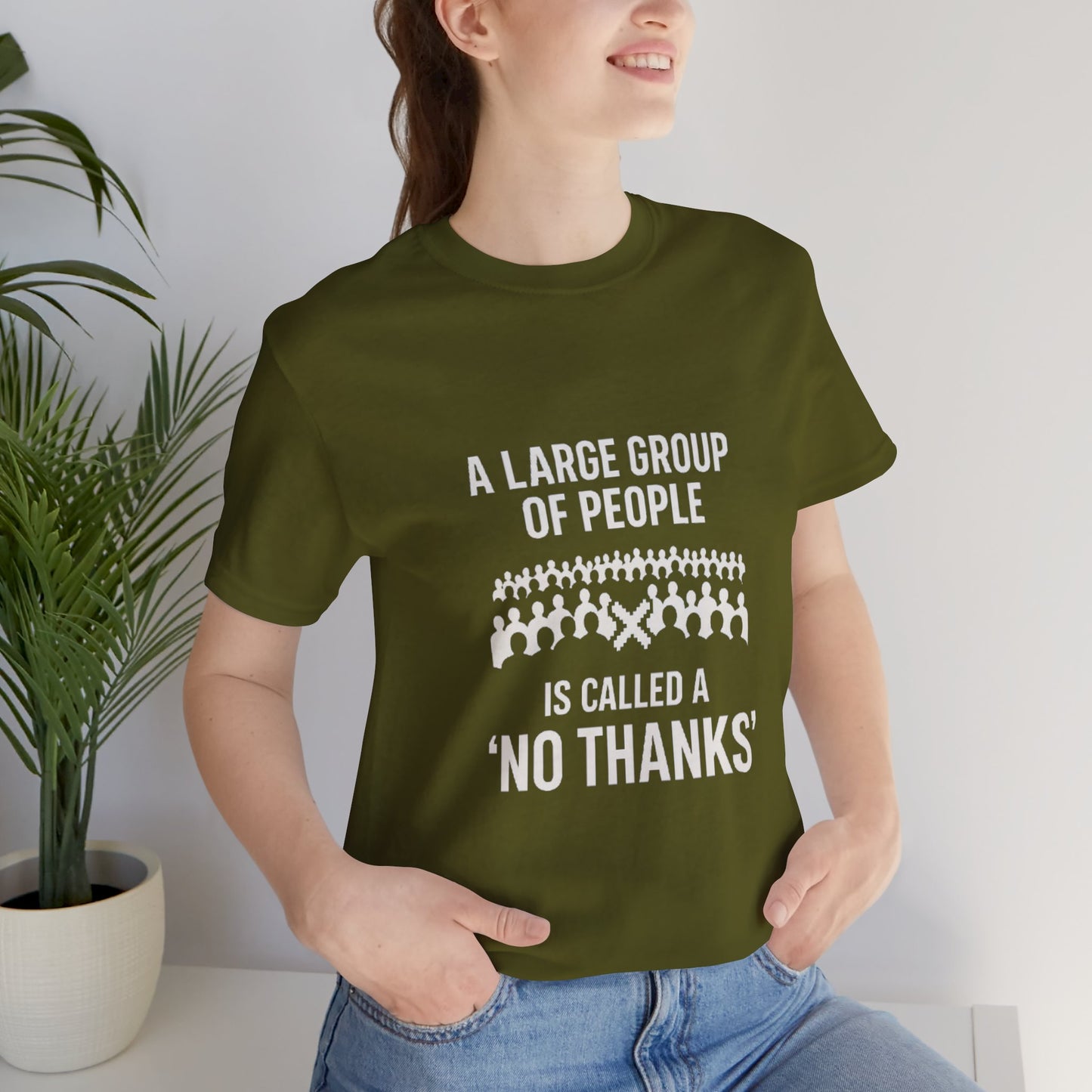 Graphic Tee A Large Group of People is Called a 'No Thanks' Pixelated Design