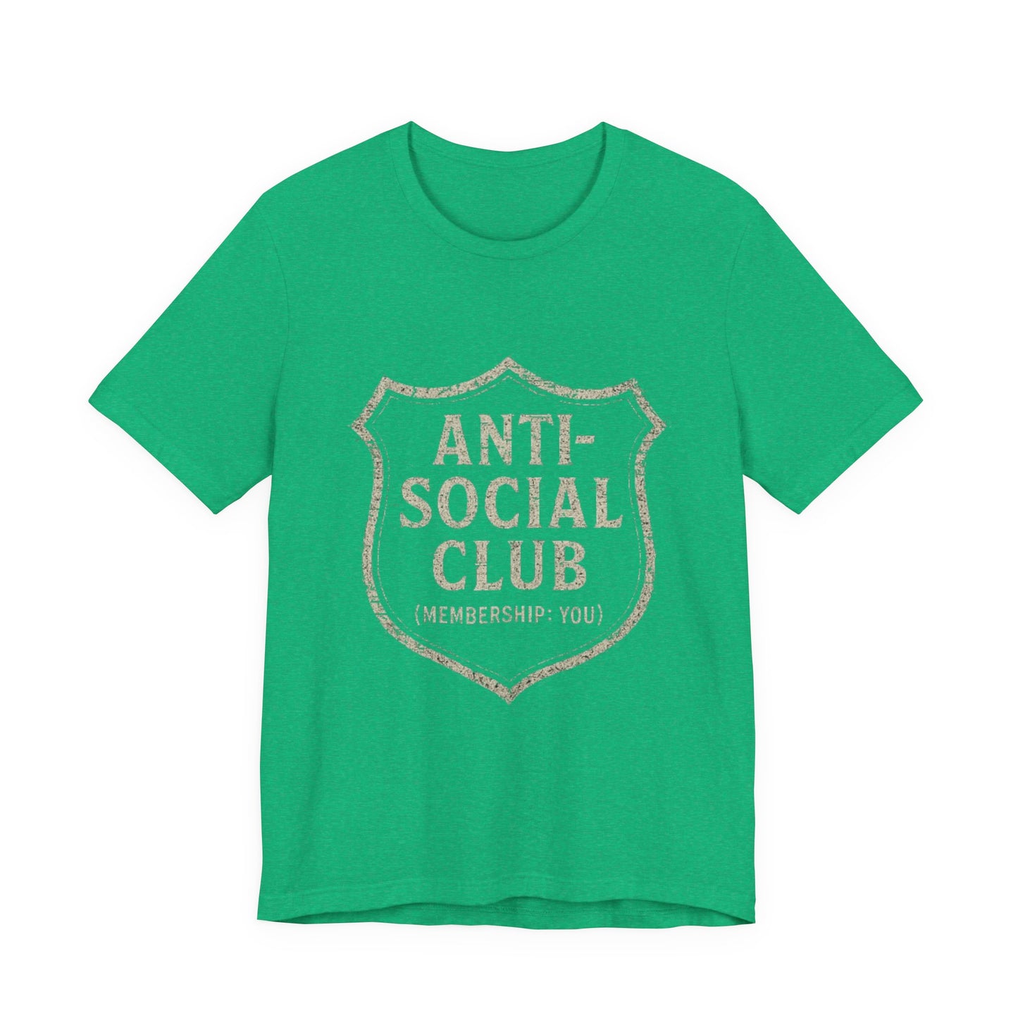 Graphic Tee Shirt - Anti-Social Club Badge Distressed Glitched Design