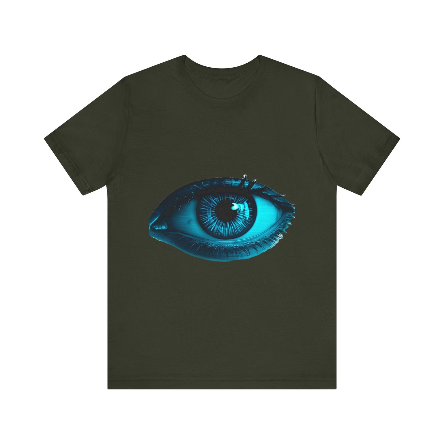 Distorted Cybernetic Gaze Eye-Catching Unisex Tee: Unique Graphic Tee, Perfect for Casual Wear, Eye Design Shirt, Trendy Gift, Statement Fashion