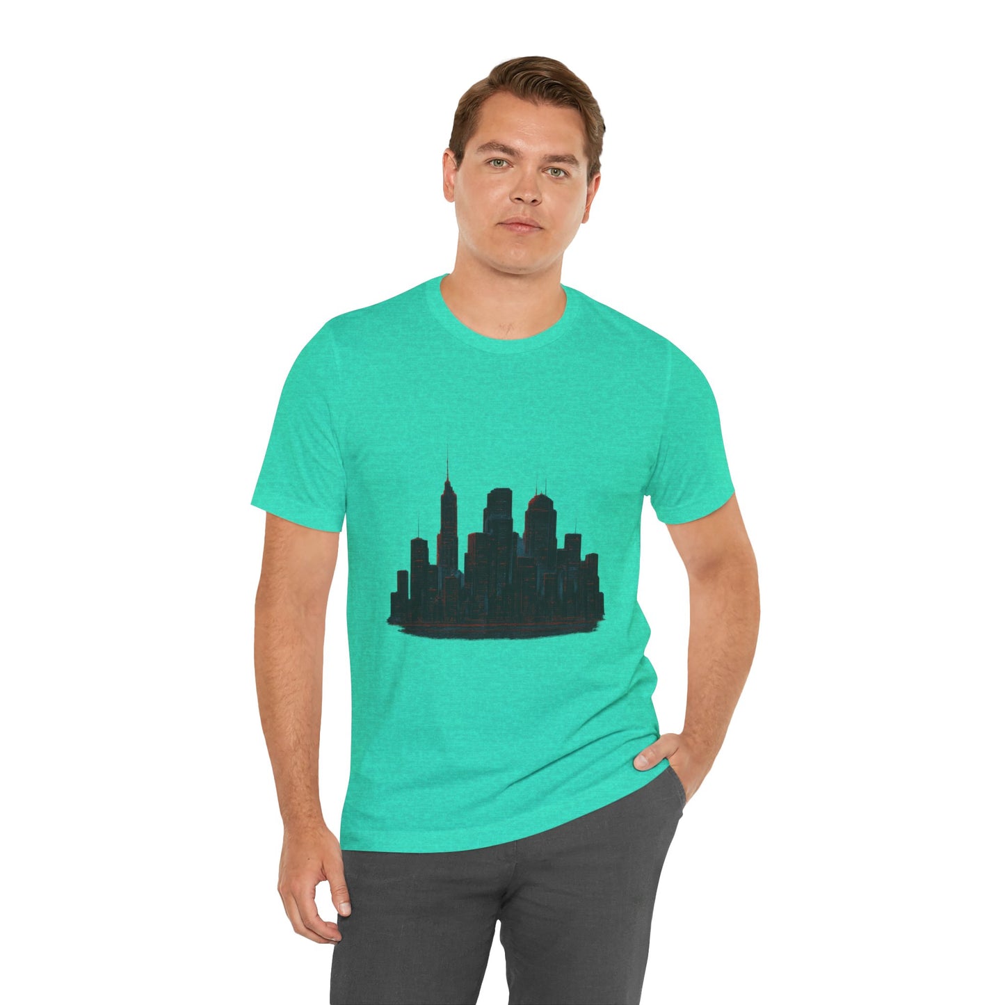 Glitched Neo-Tokyo Skyline Graphic Tee | Casual Wear, Street Style, Gift for City Lovers, Travel Enthusiasts, Summer Essentials