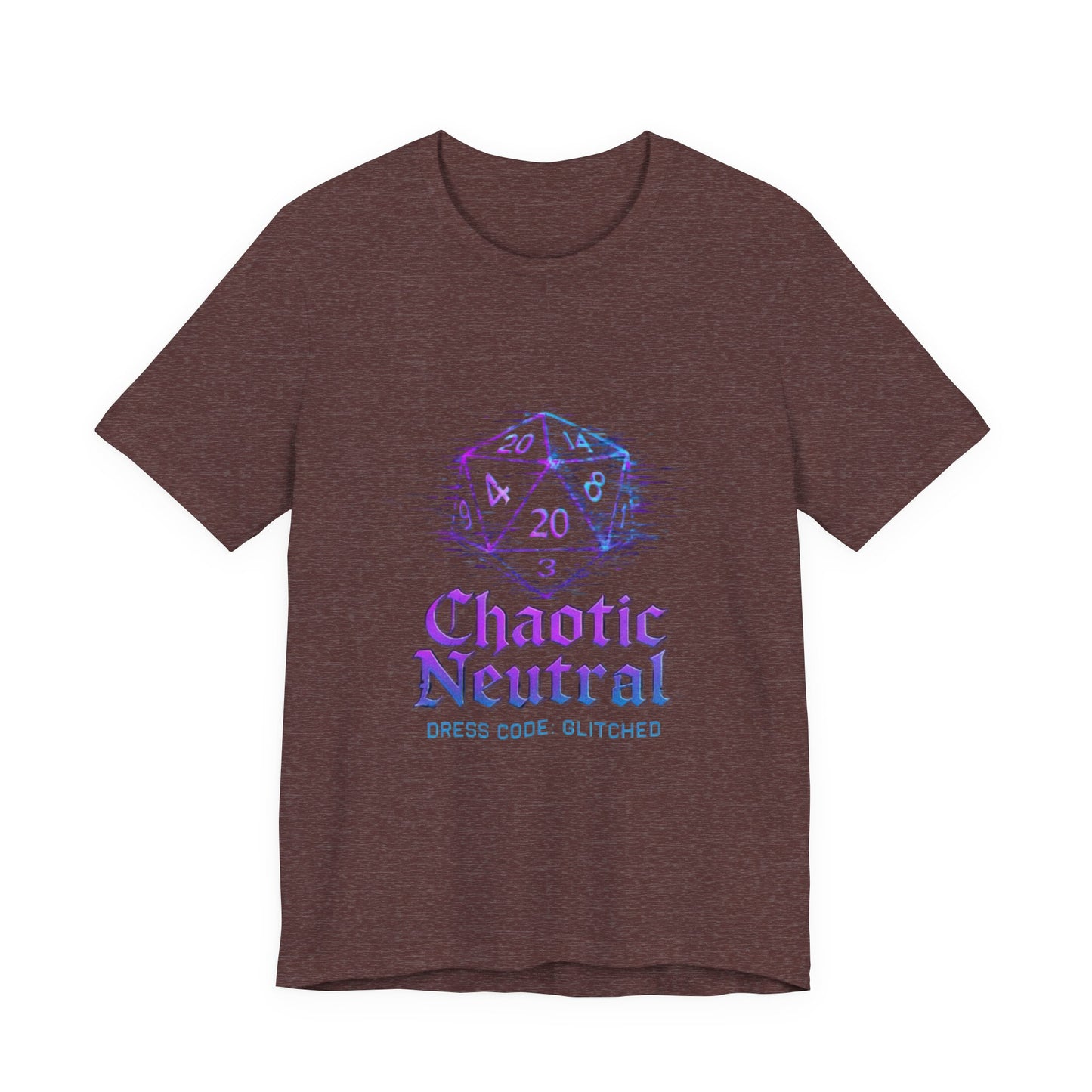 Chaotic Neutral (Glitched) Unisex Tee, Fun Graphic T-Shirt, Gamer Apparel, Roleplaying Shirt, Dungeons & Dragons Gift, Casual Wear