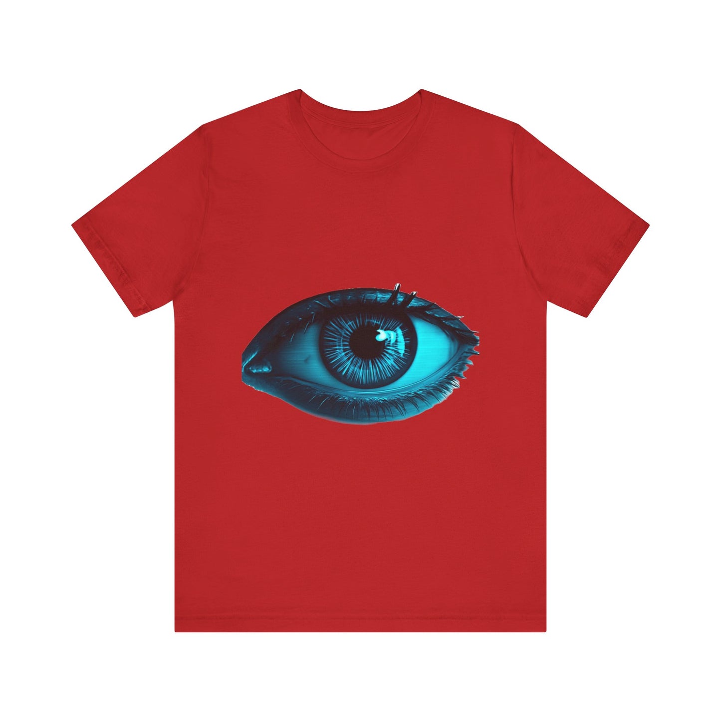 Distorted Cybernetic Gaze Eye-Catching Unisex Tee: Unique Graphic Tee, Perfect for Casual Wear, Eye Design Shirt, Trendy Gift, Statement Fashion