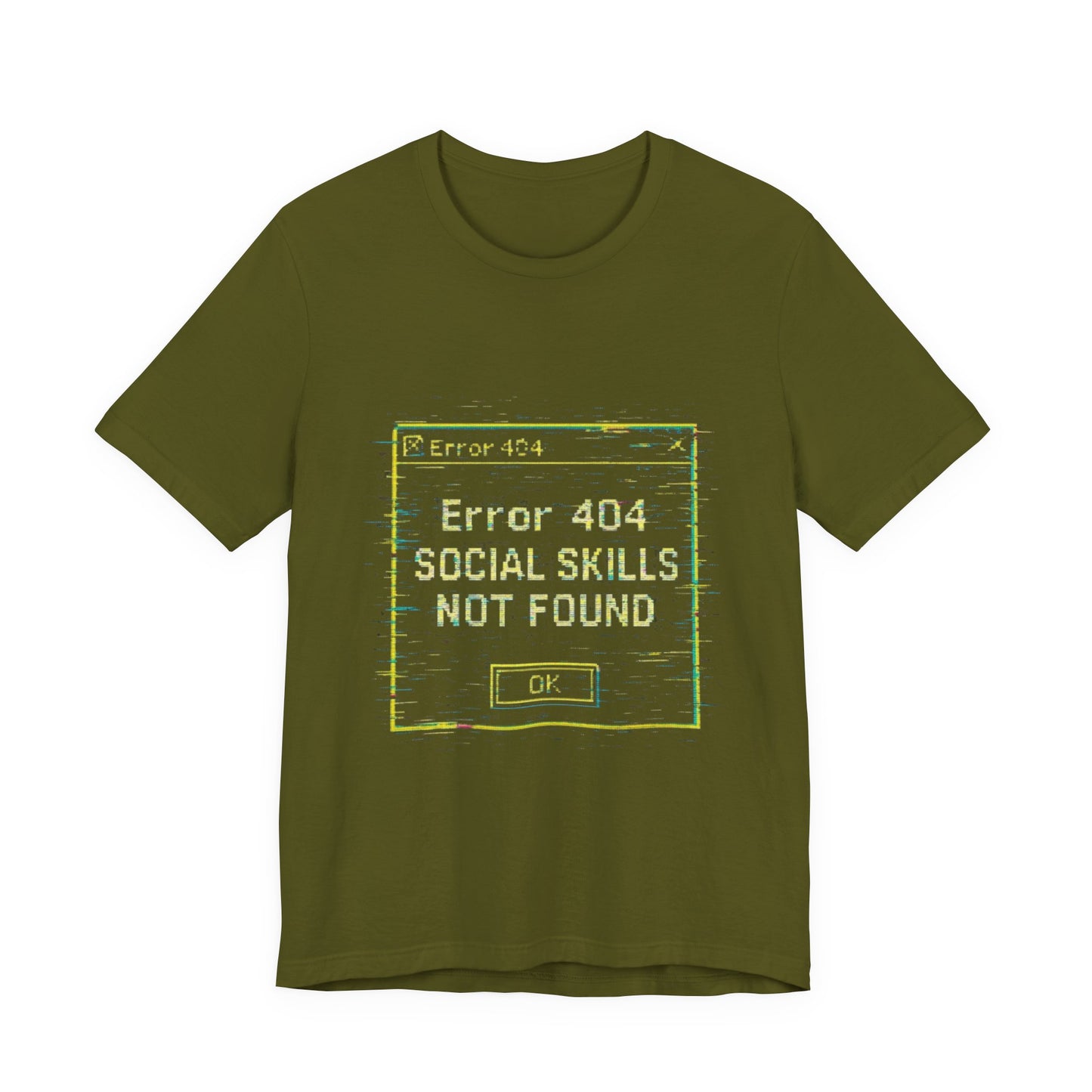 Error 404 Social Skills Unisex Tee, Funny Graphic T-Shirt, Casual Wear, Gift for Introverts, Humor Shirt