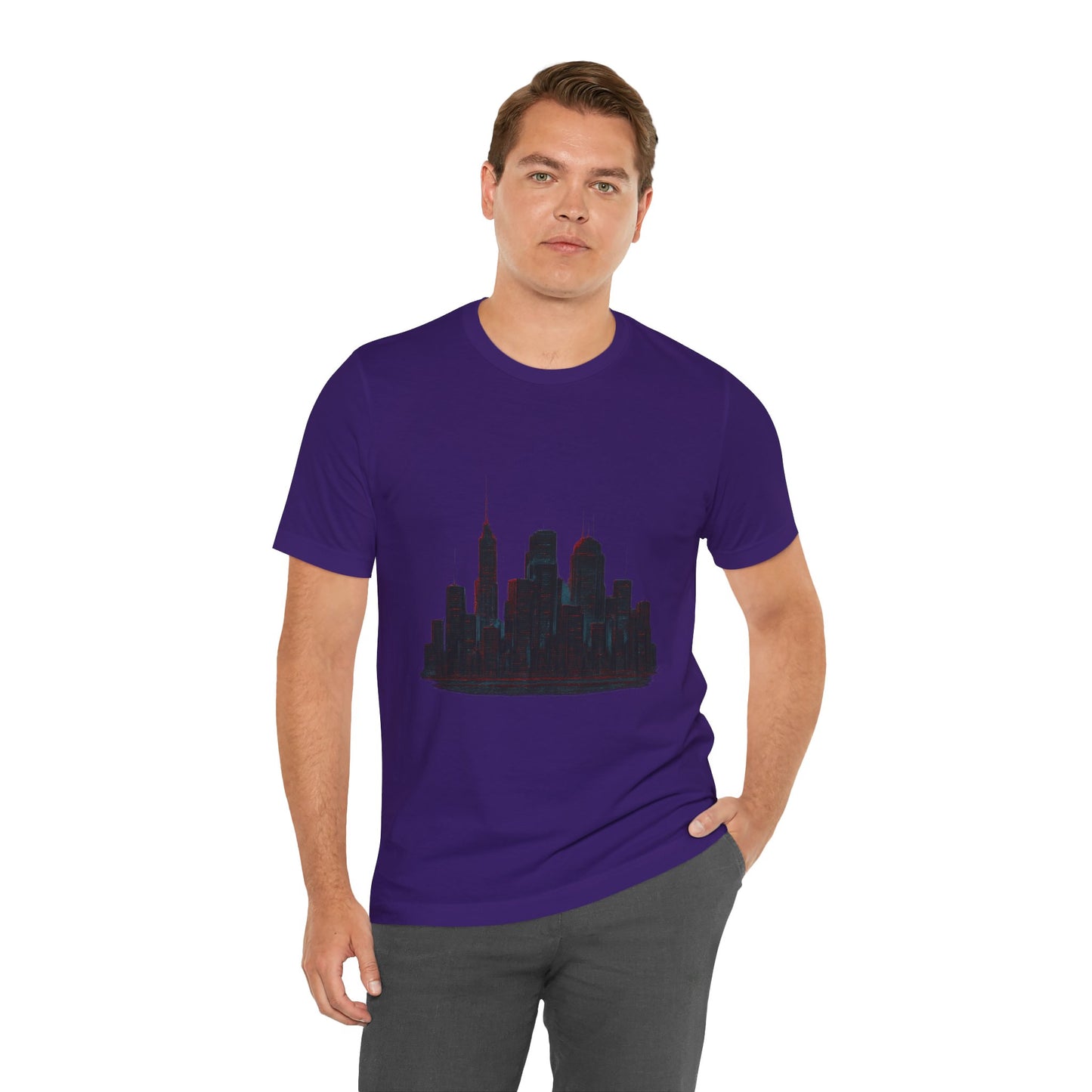 Glitched Neo-Tokyo Skyline Graphic Tee | Casual Wear, Street Style, Gift for City Lovers, Travel Enthusiasts, Summer Essentials