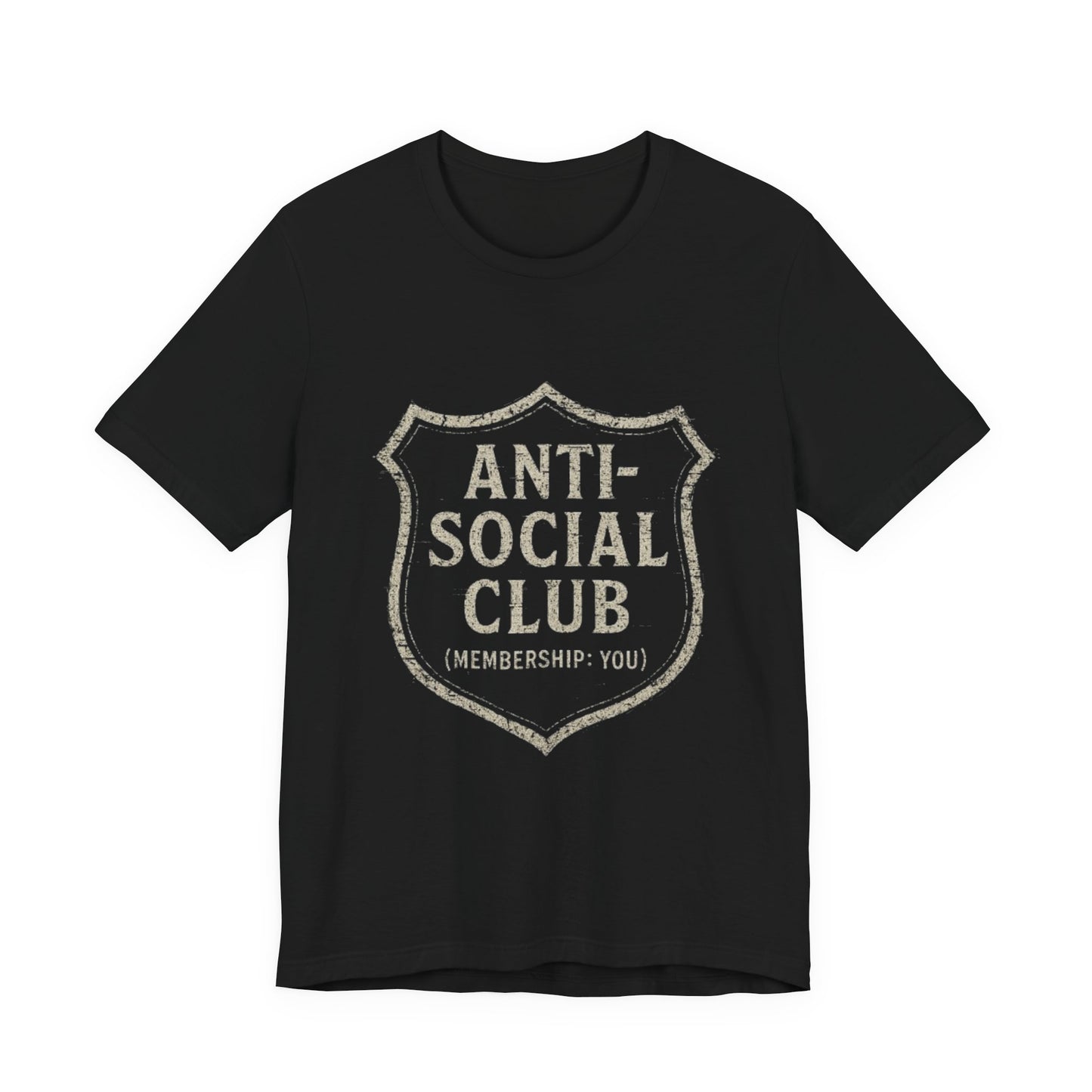 Graphic Tee Shirt - Anti-Social Club Badge Distressed Glitched Design