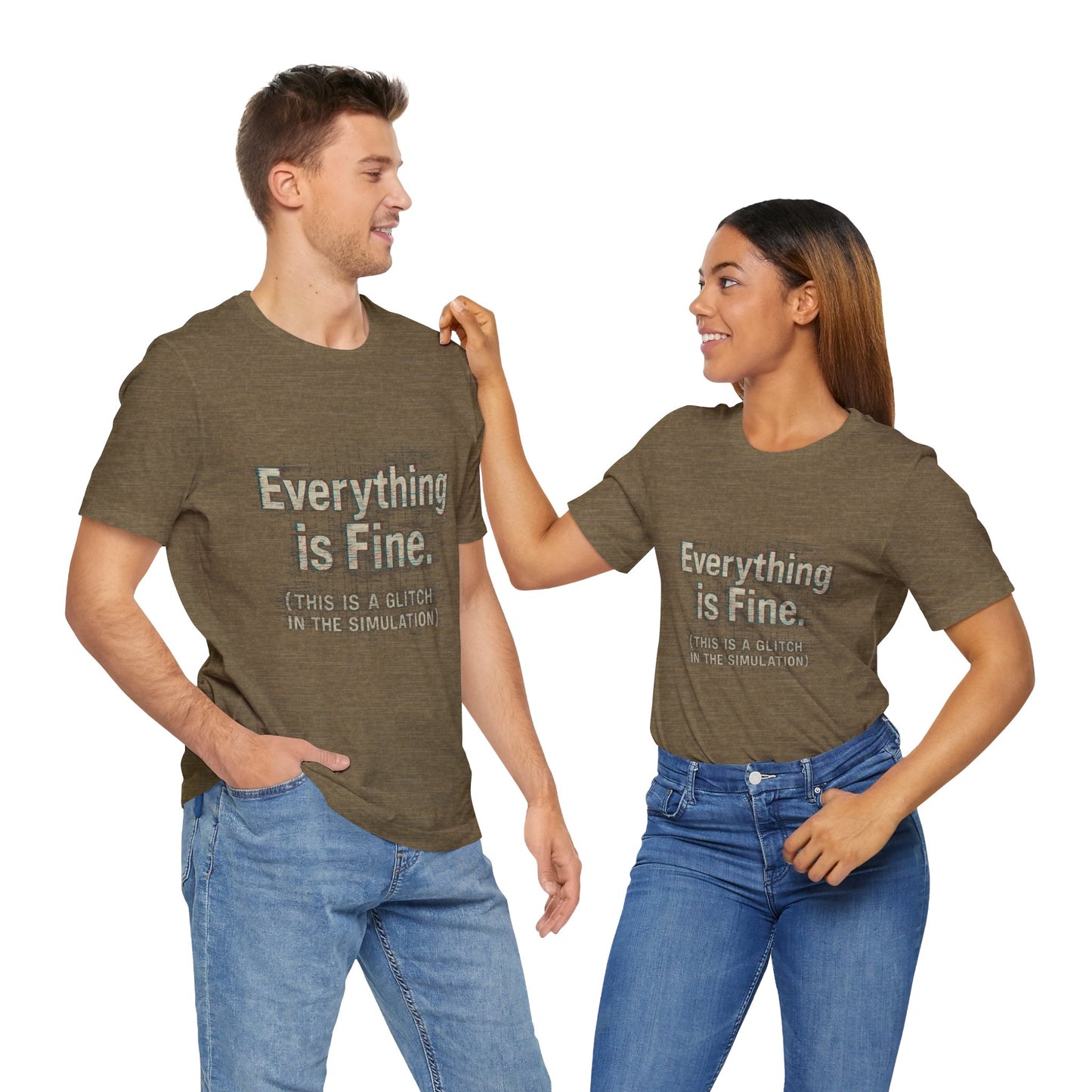 Everything is Fine (Simulation Glitch) Glitch Tee, Unisex Short Sleeve Shirt, Casual Wear, Fun Gift, Summer Outfit, Festival Attire