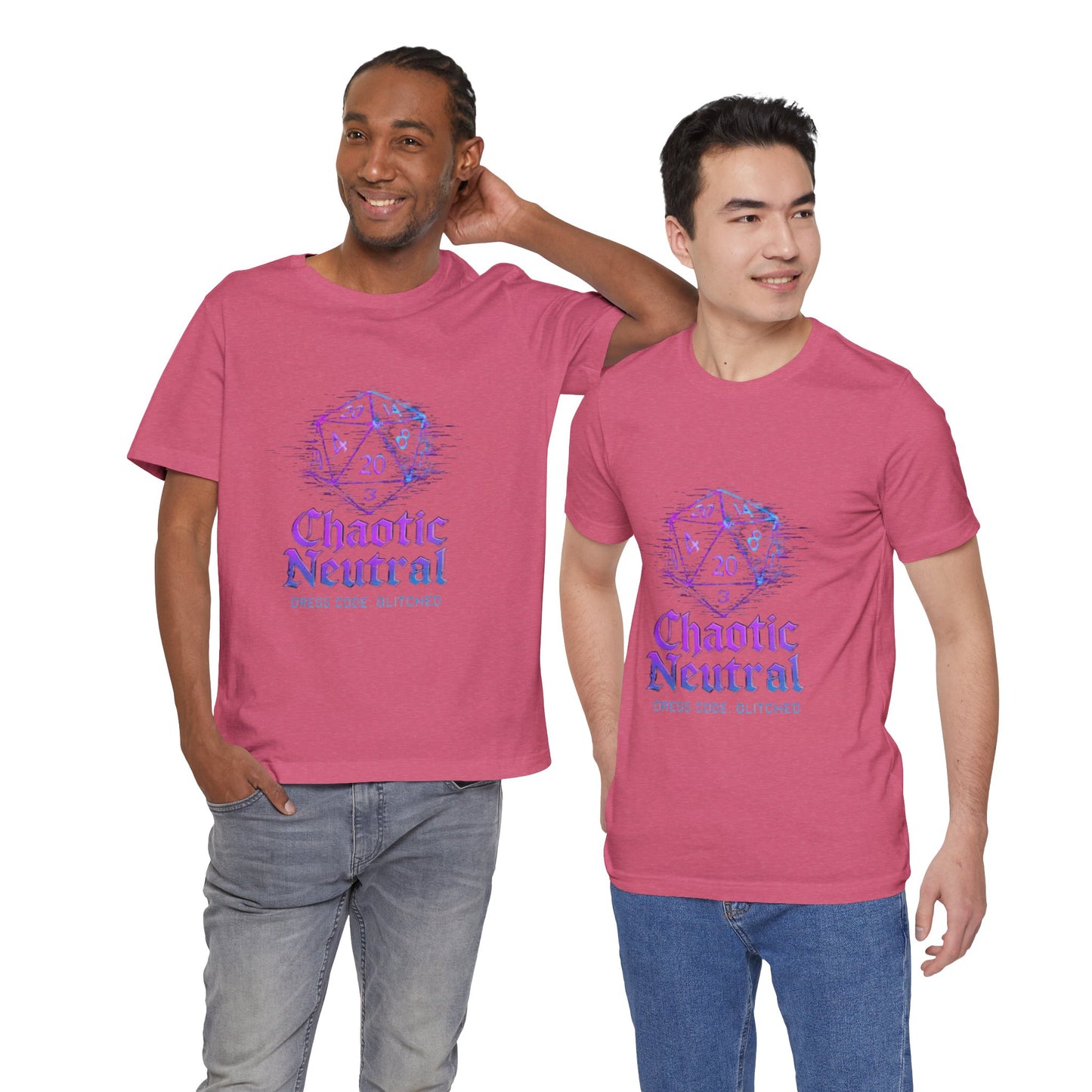 Chaotic Neutral (Glitched) Unisex Tee, Fun Graphic T-Shirt, Gamer Apparel, Roleplaying Shirt, Dungeons & Dragons Gift, Casual Wear