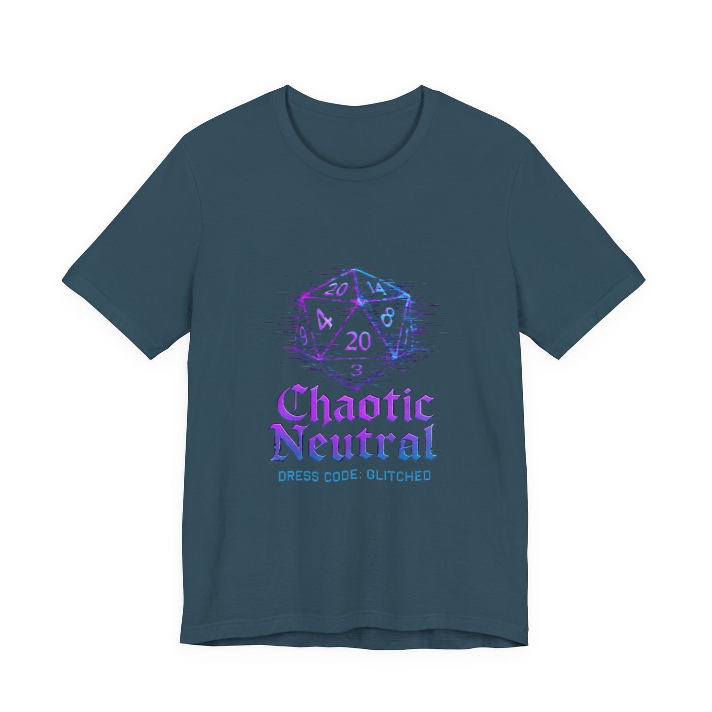 Chaotic Neutral (Glitched) Unisex Tee, Fun Graphic T-Shirt, Gamer Apparel, Roleplaying Shirt, Dungeons & Dragons Gift, Casual Wear