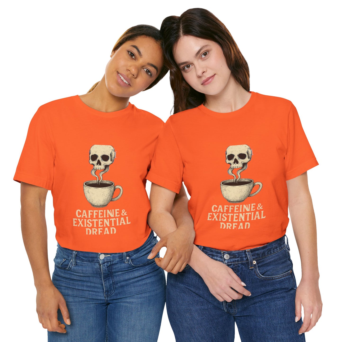 Caffeine & Existential Dread Tee, Unisex T-Shirt for Coffee Lovers, Casual Apparel, Great for Gifting, Perfect for Everyday Wear