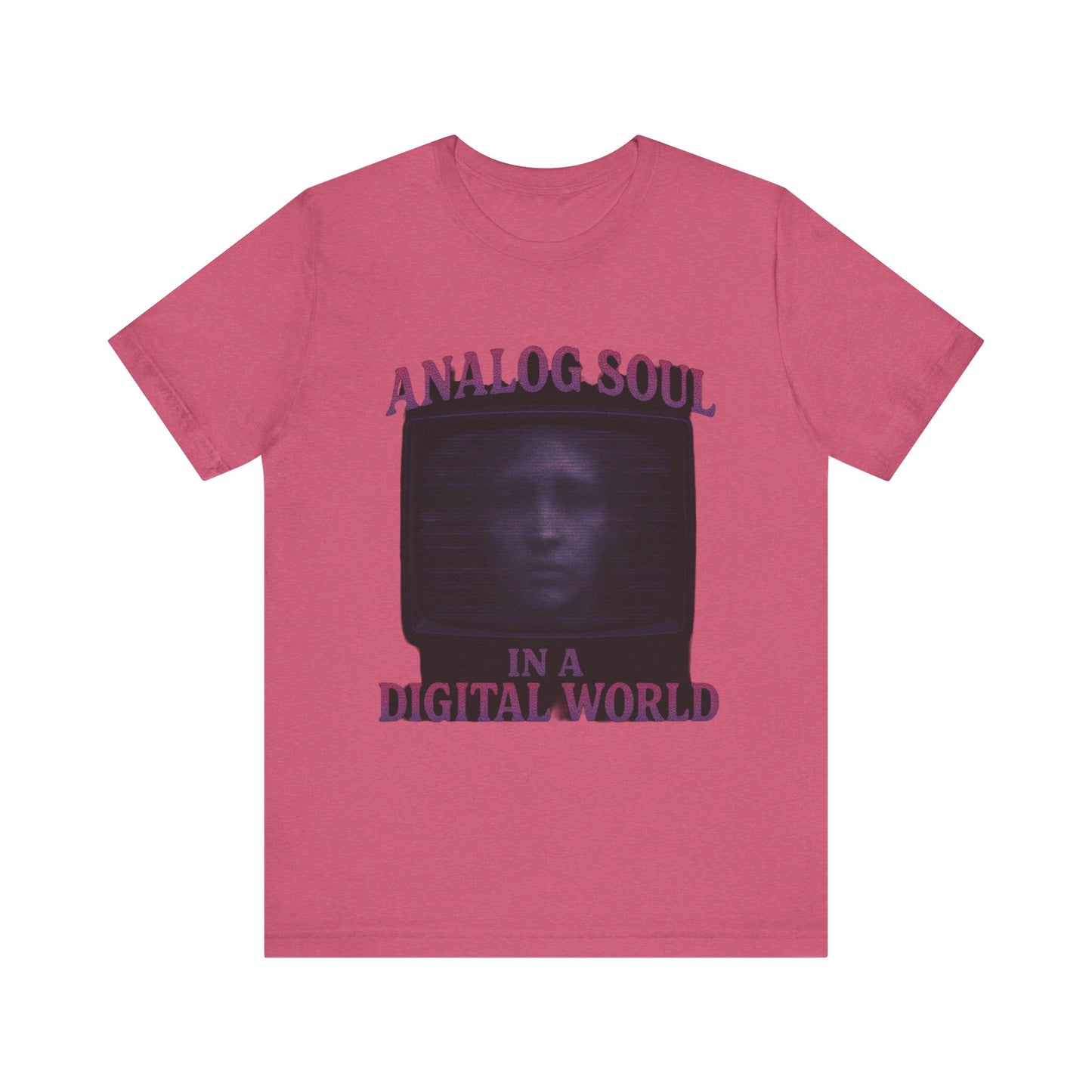 Analog Soul in a Digital World Unisex Jersey Tee, Vintage Graphic T-Shirt, Retro Aesthetic Shirt, Casual Wear, Gift for Tech Lovers, Unisex Fashion