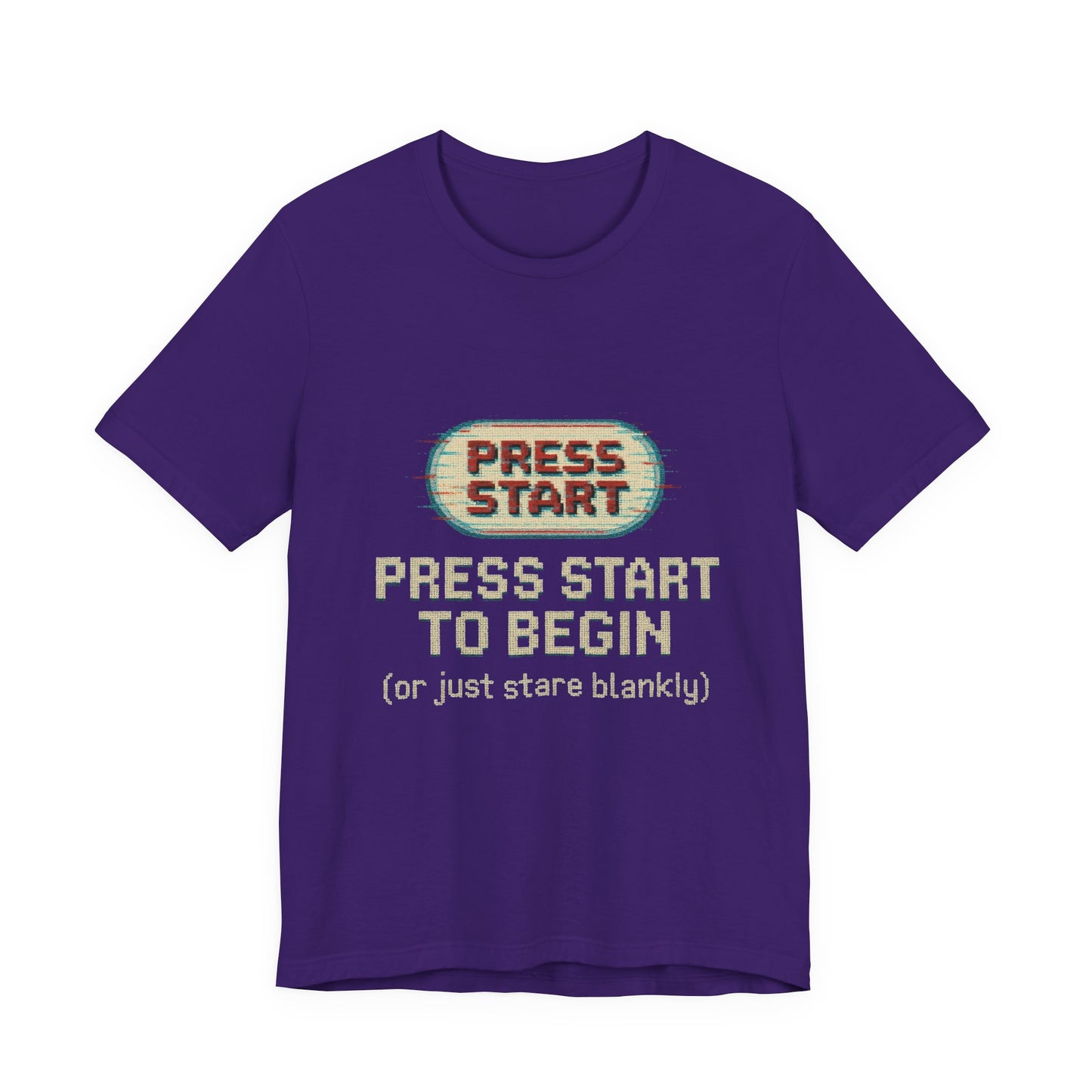 Press Start (or Stare) Unisex Tee, Gamer Shirt, Video Game Gift, Retro Gaming Top, Casual Wear, Fun Graphic T-Shirt