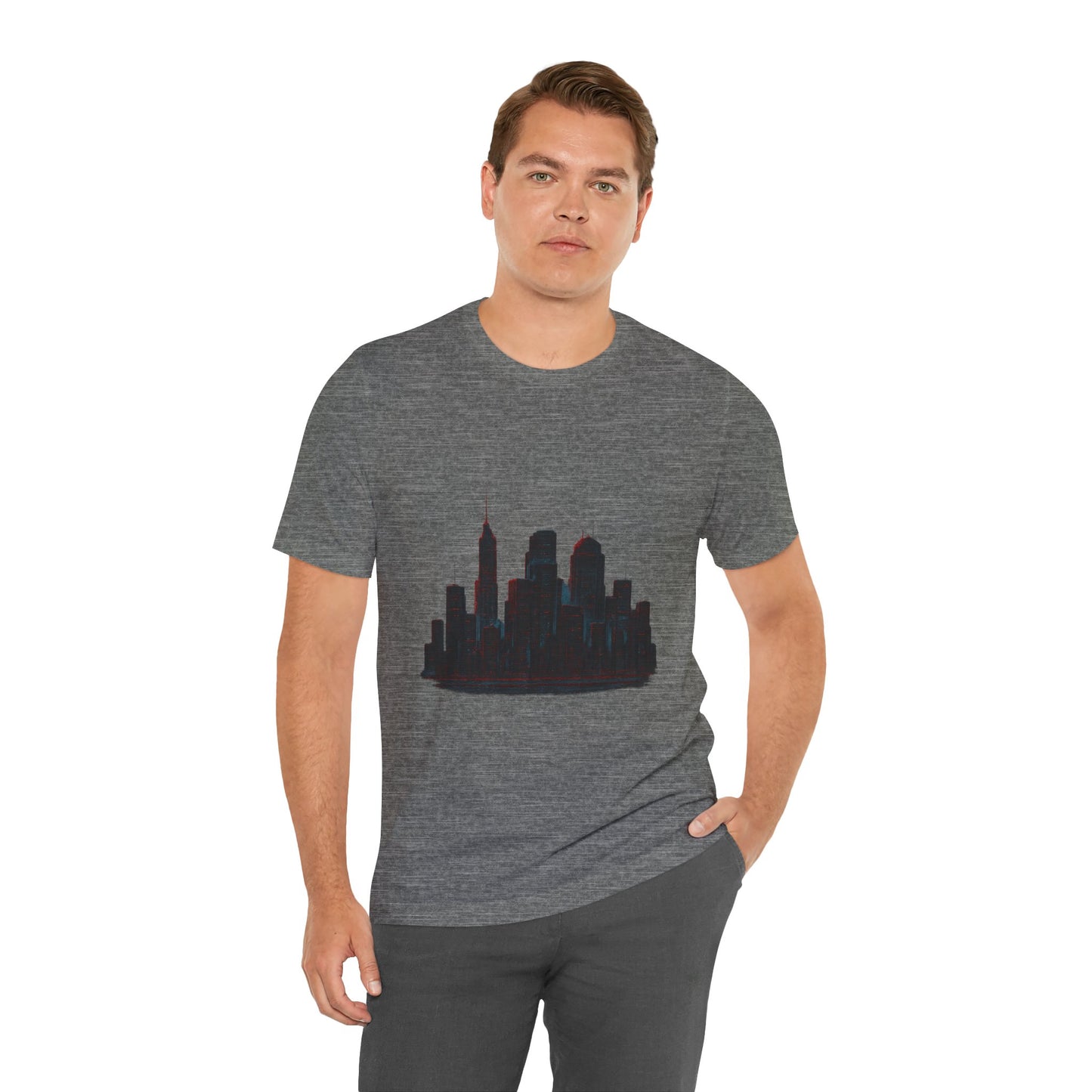 Glitched Neo-Tokyo Skyline Graphic Tee | Casual Wear, Street Style, Gift for City Lovers, Travel Enthusiasts, Summer Essentials