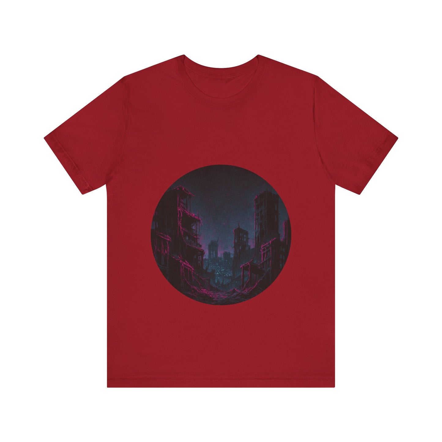 Urban Decay, Neon Dreams Tee - Unisex Short Sleeve Shirt, Modern Graphic Tee, Streetwear, Casual Outfit, Gift for Art Lovers, Cityscape Design