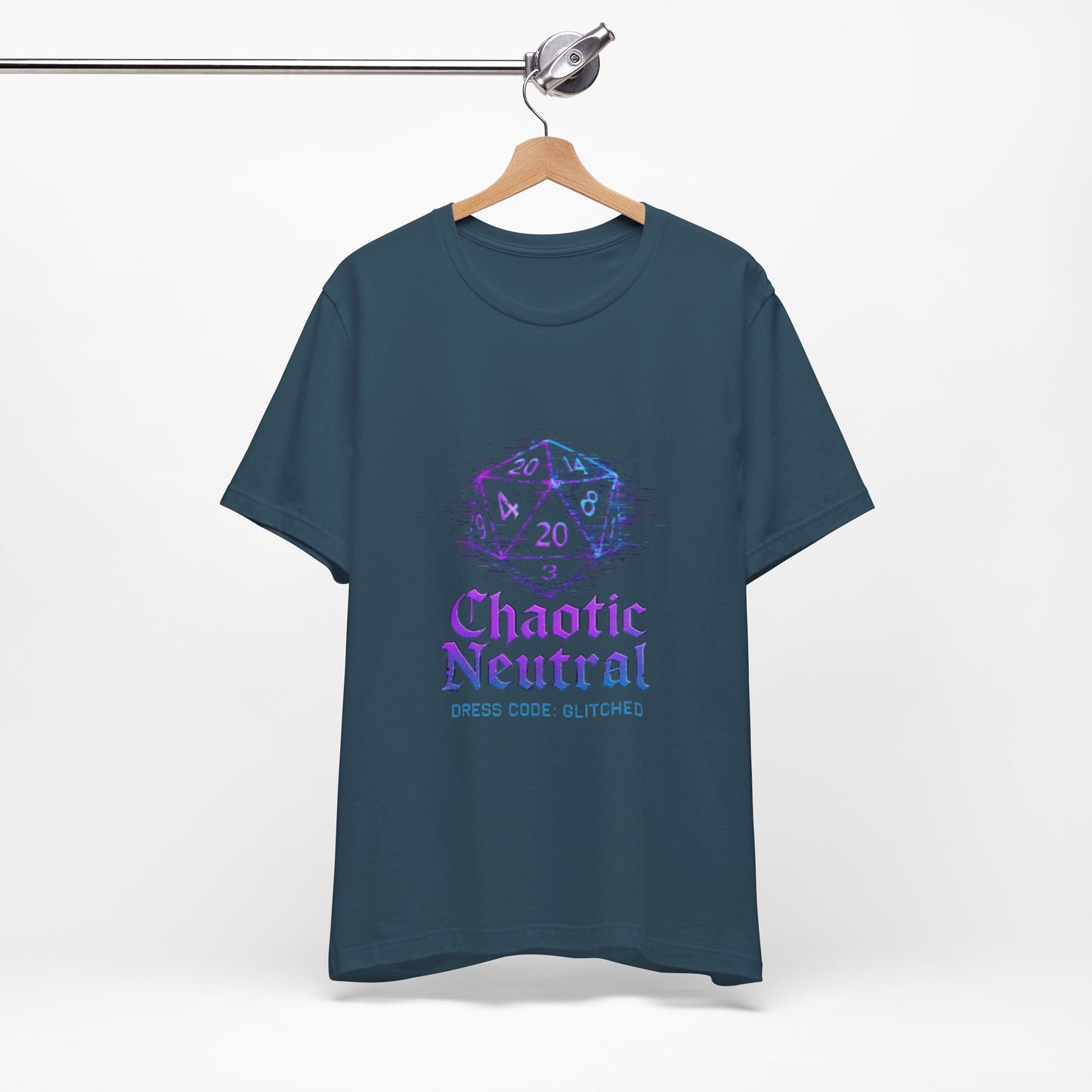 Chaotic Neutral (Glitched) Unisex Tee, Fun Graphic T-Shirt, Gamer Apparel, Roleplaying Shirt, Dungeons & Dragons Gift, Casual Wear