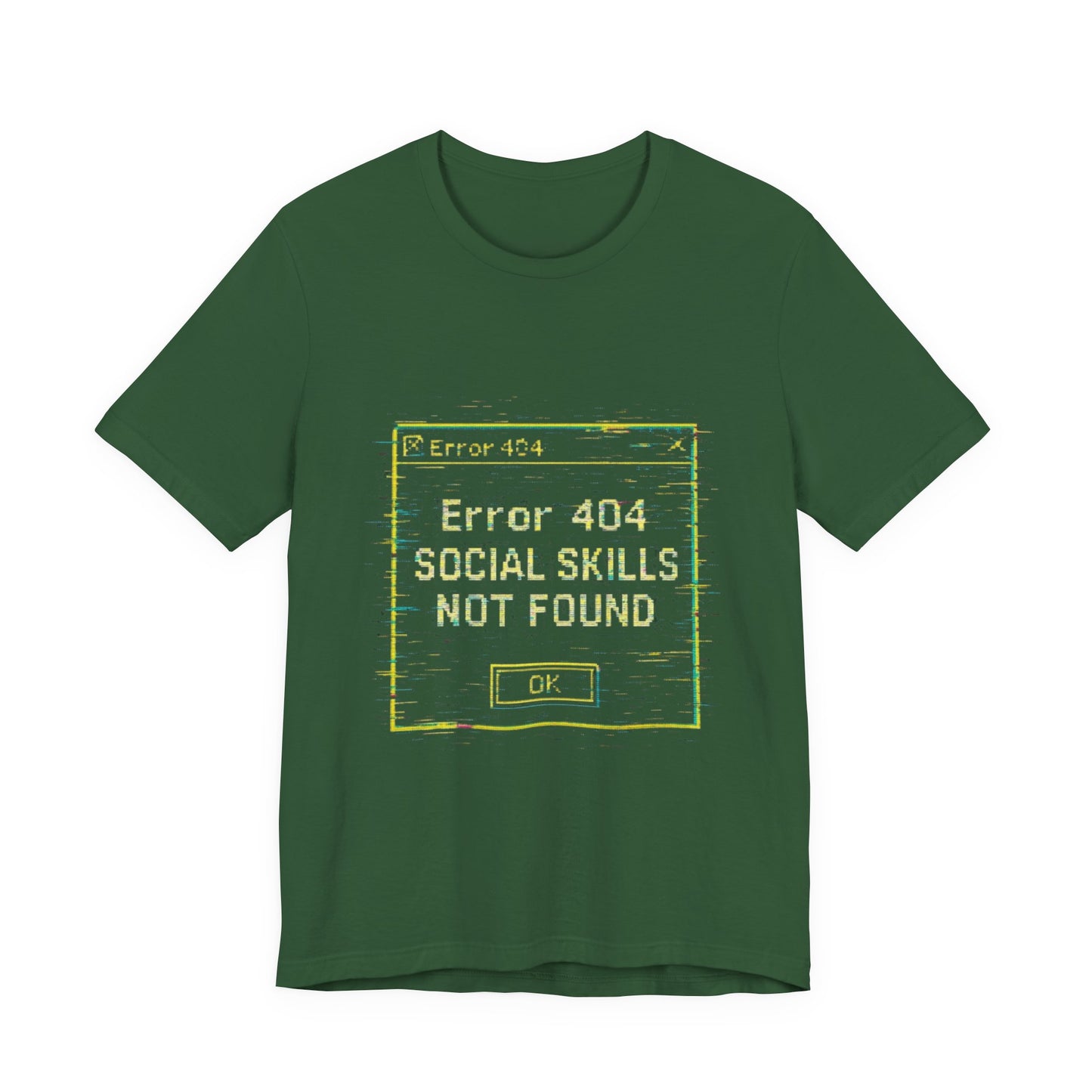 Error 404 Social Skills Unisex Tee, Funny Graphic T-Shirt, Casual Wear, Gift for Introverts, Humor Shirt