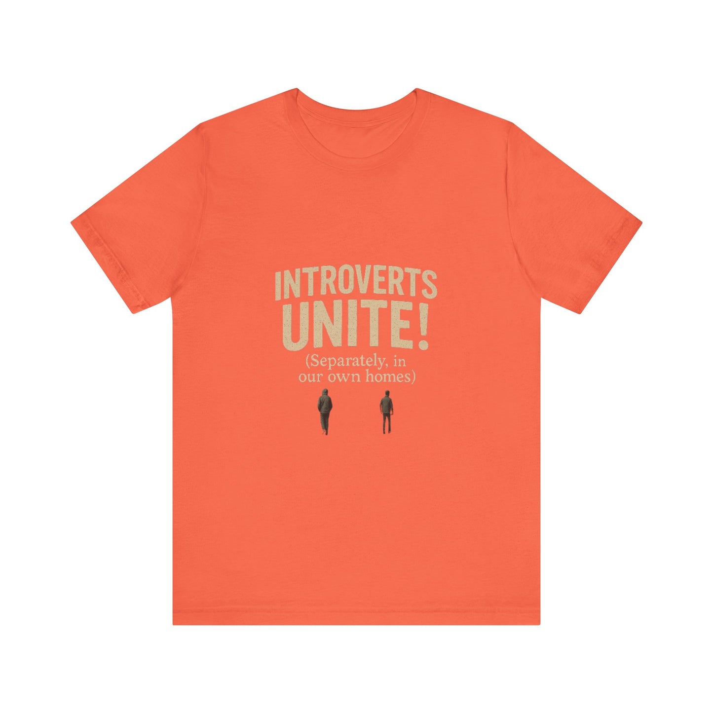 Introvert Unite Tee - Bold Text and Pixelated Figures - Unisex Jersey Short Sleeve